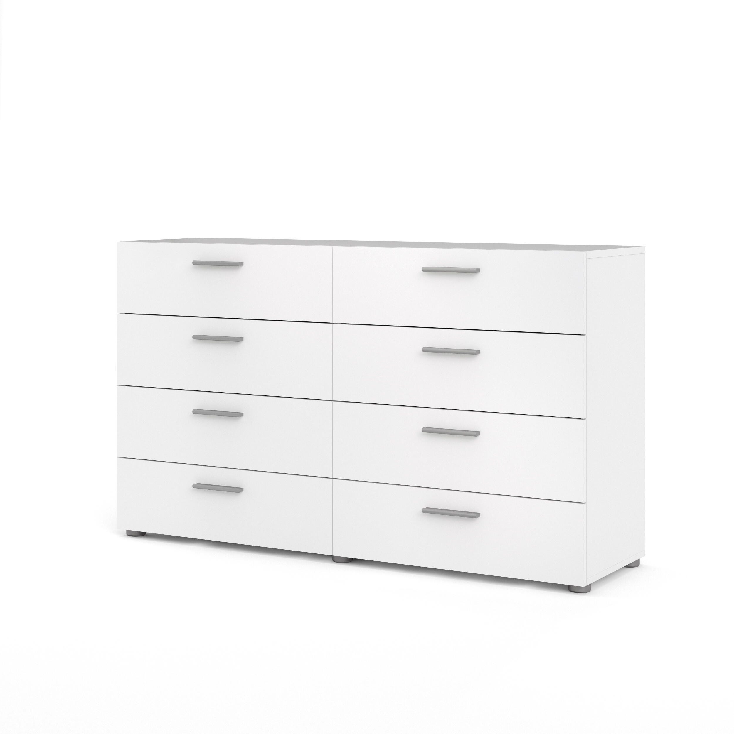 Austin  8 Drawer Double Dresser, White, large