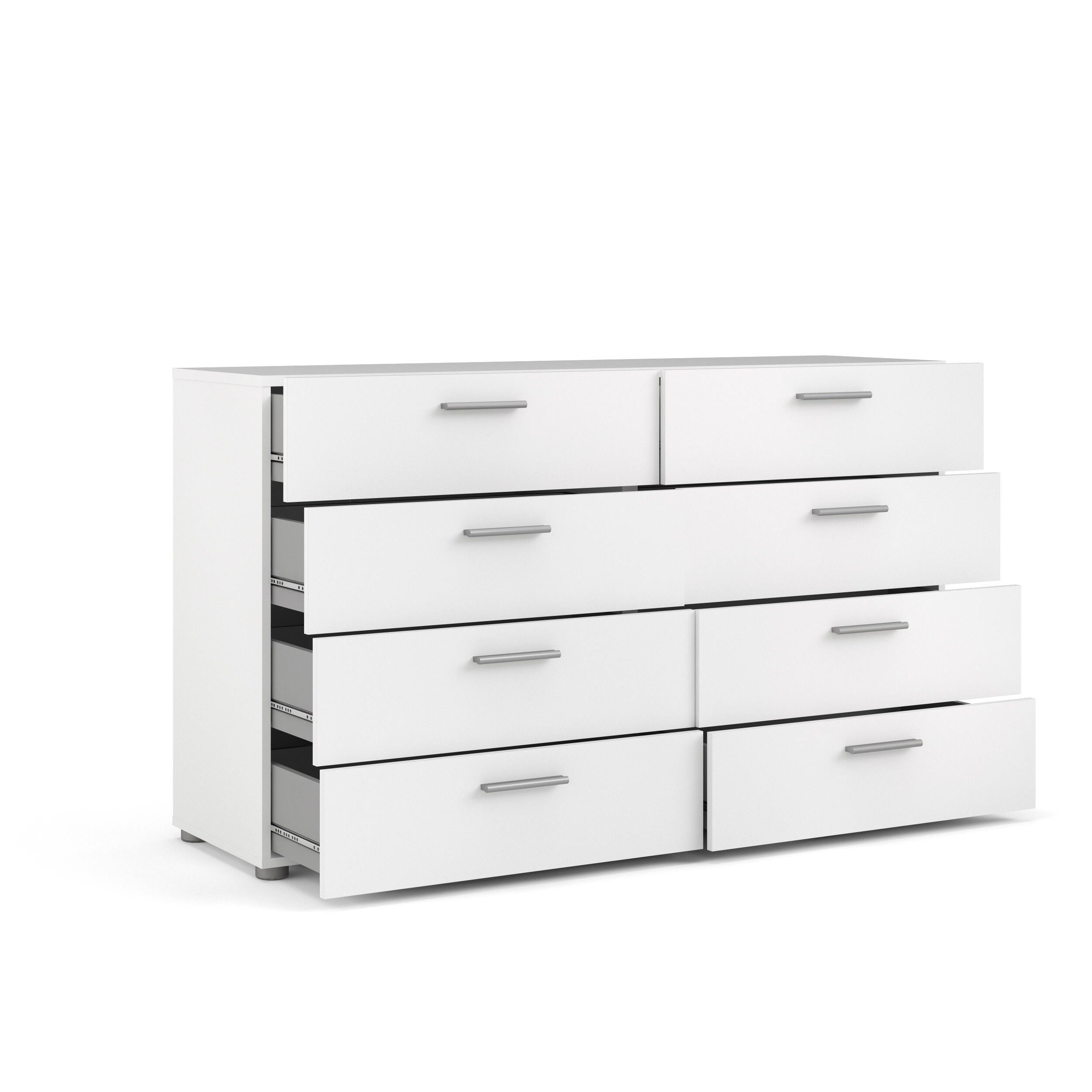 Austin  8 Drawer Double Dresser, White, large