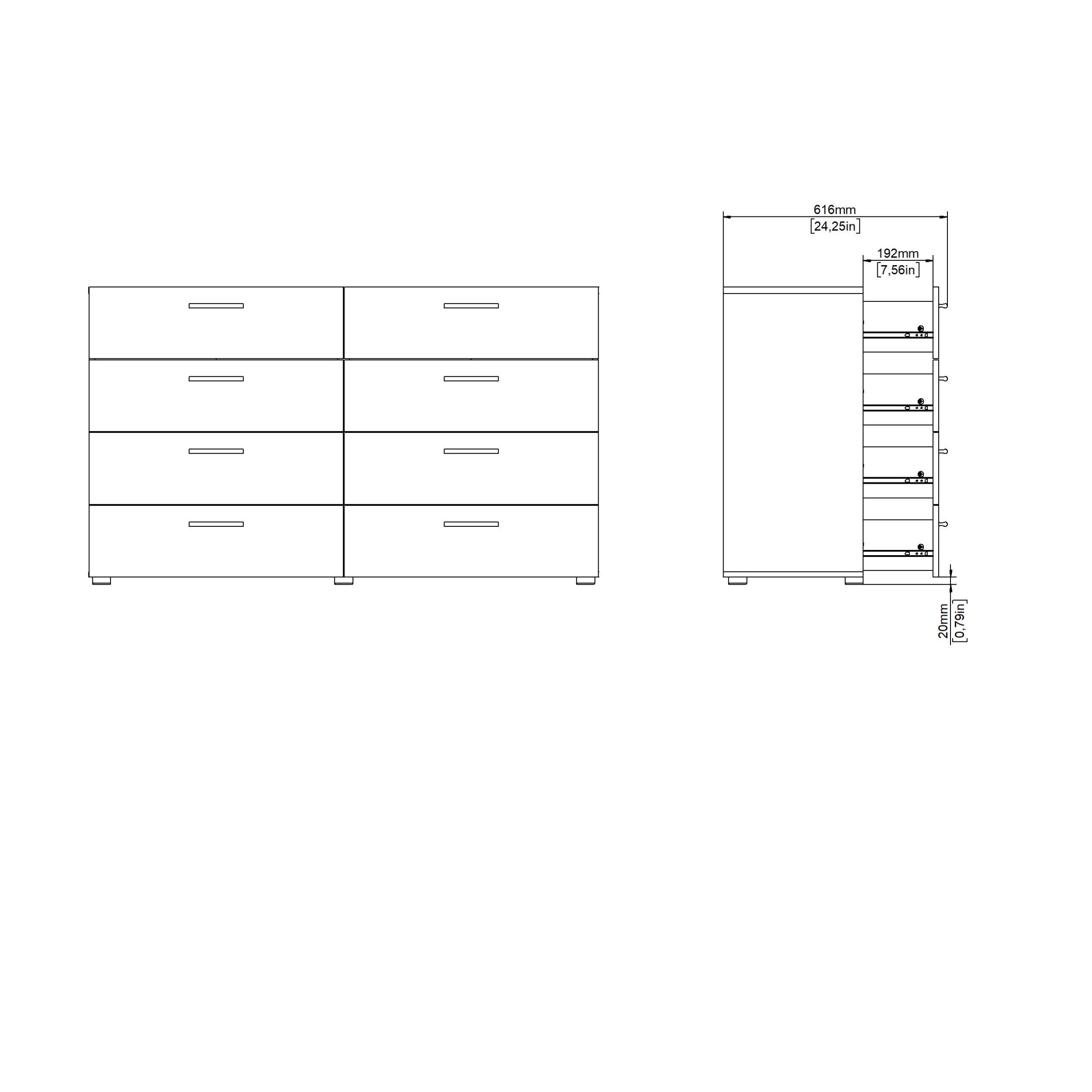 Austin  8 Drawer Double Dresser, Black, large
