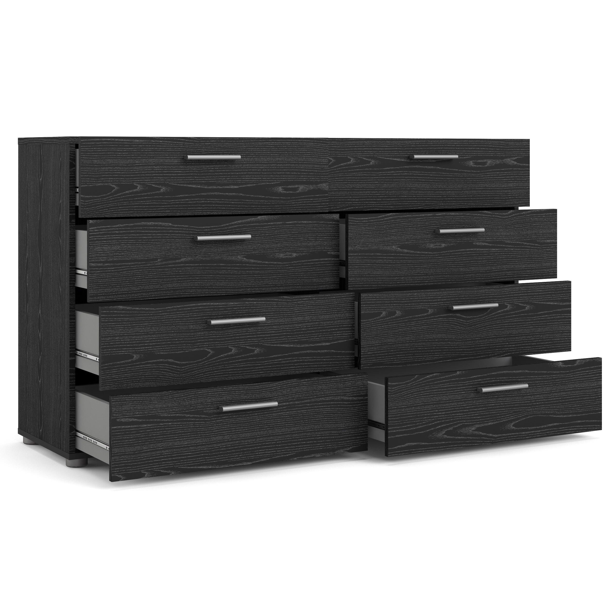 Austin  8 Drawer Double Dresser, Black, large
