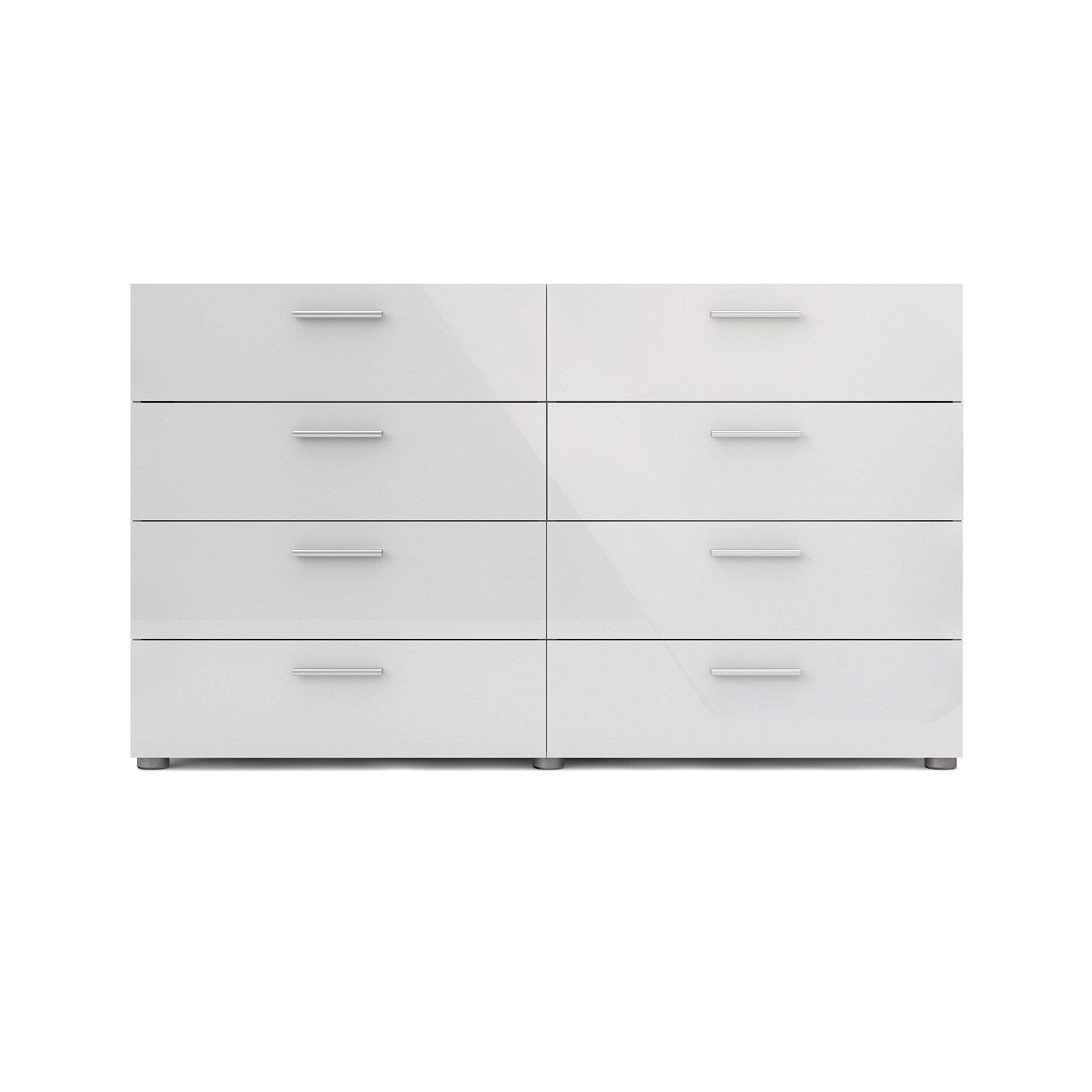 Austin  8 Drawer Double Dresser, Oak/White, large