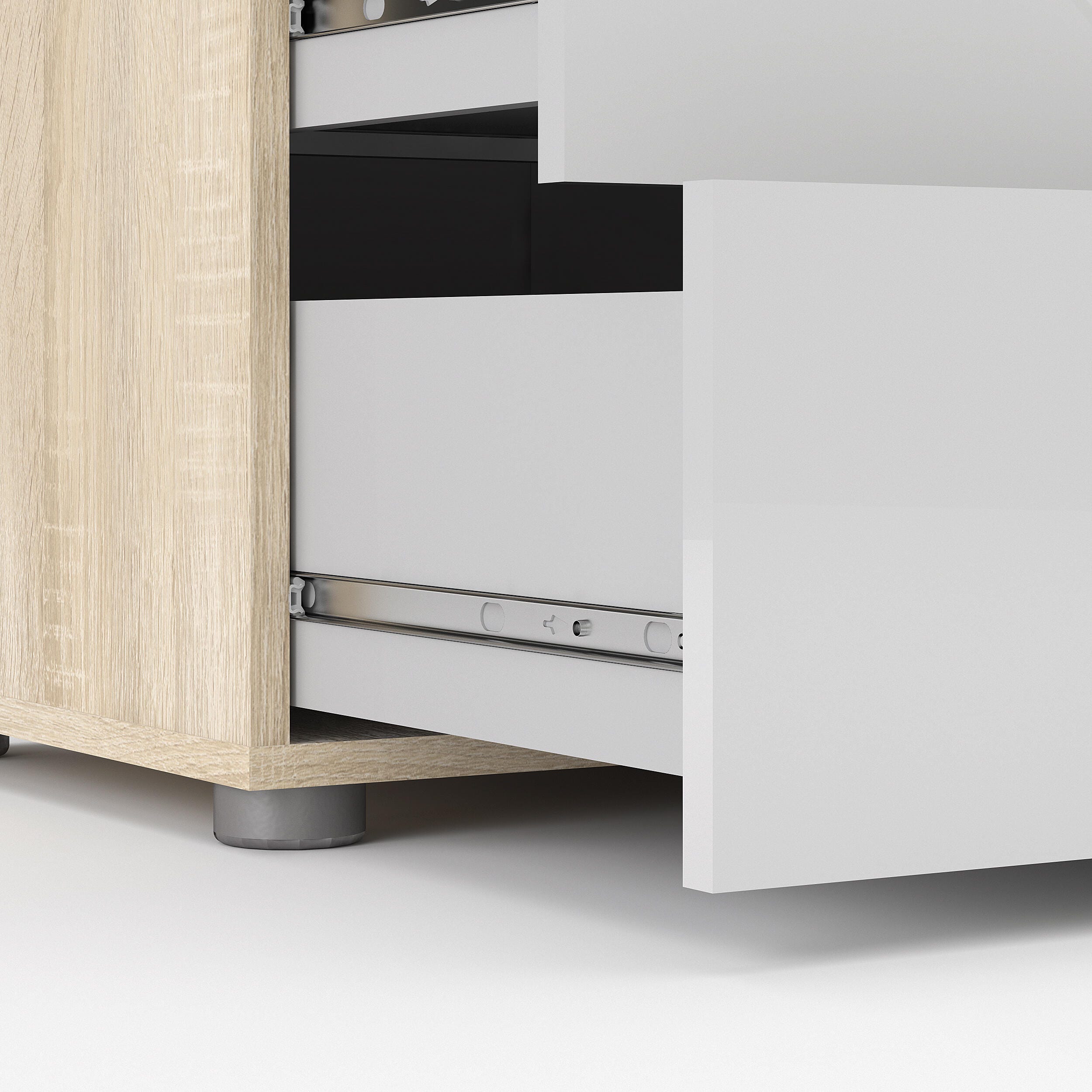 Austin  8 Drawer Double Dresser, Oak/White, large