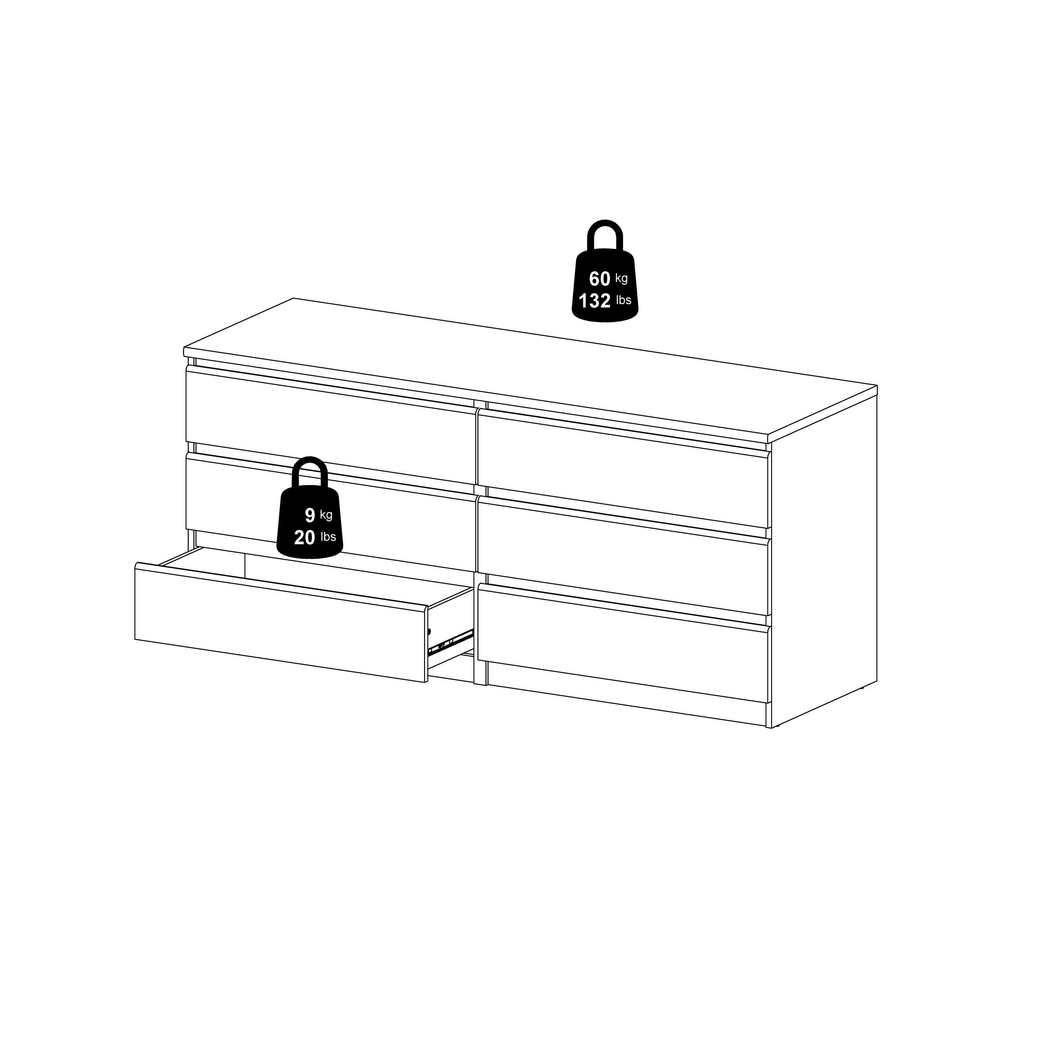 Scottsdale  6 Drawer Double Dresser, Black, large