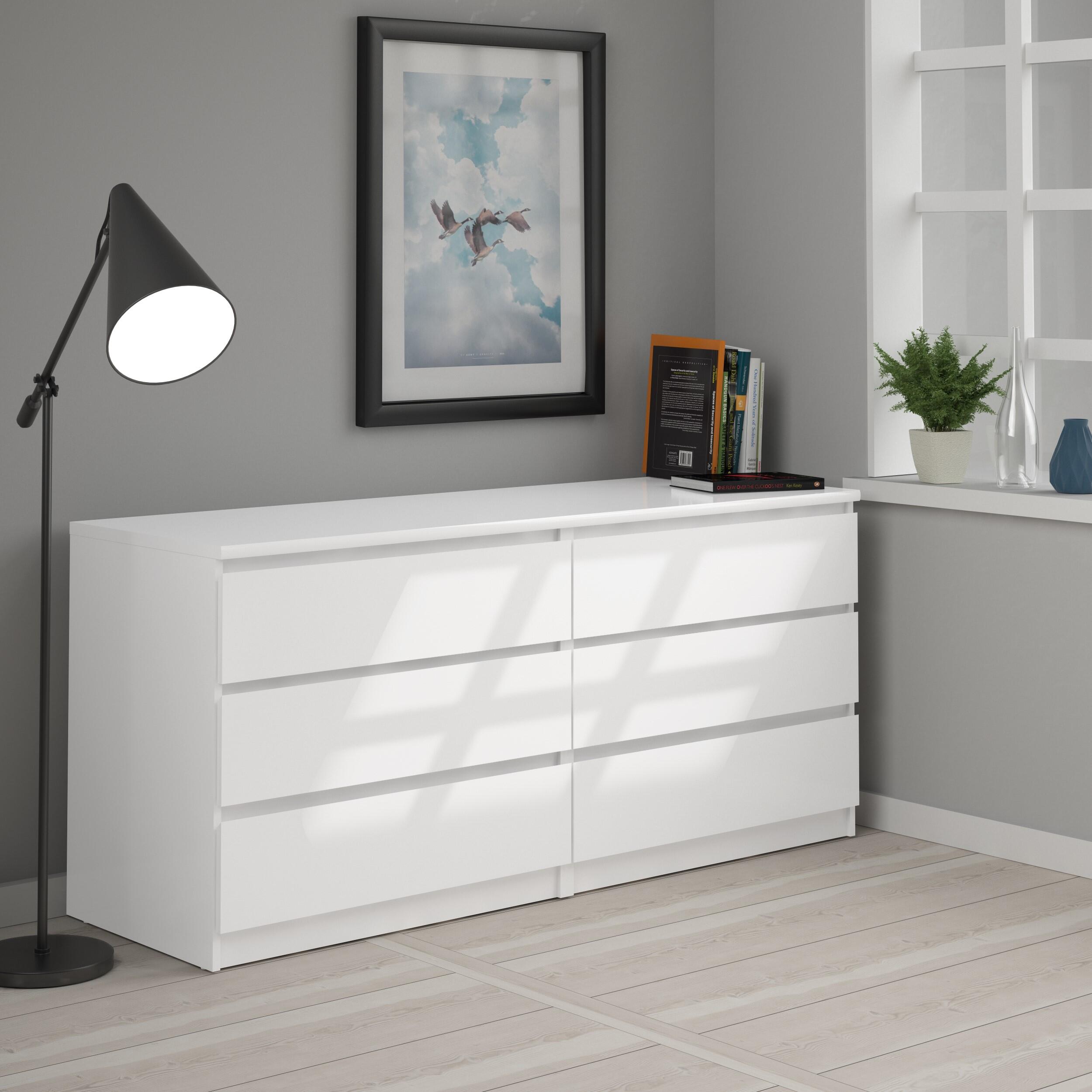 chinese dress ladies Alpine Furniture White Madelyn Six Drawer Dresser 2010-03 main image 1