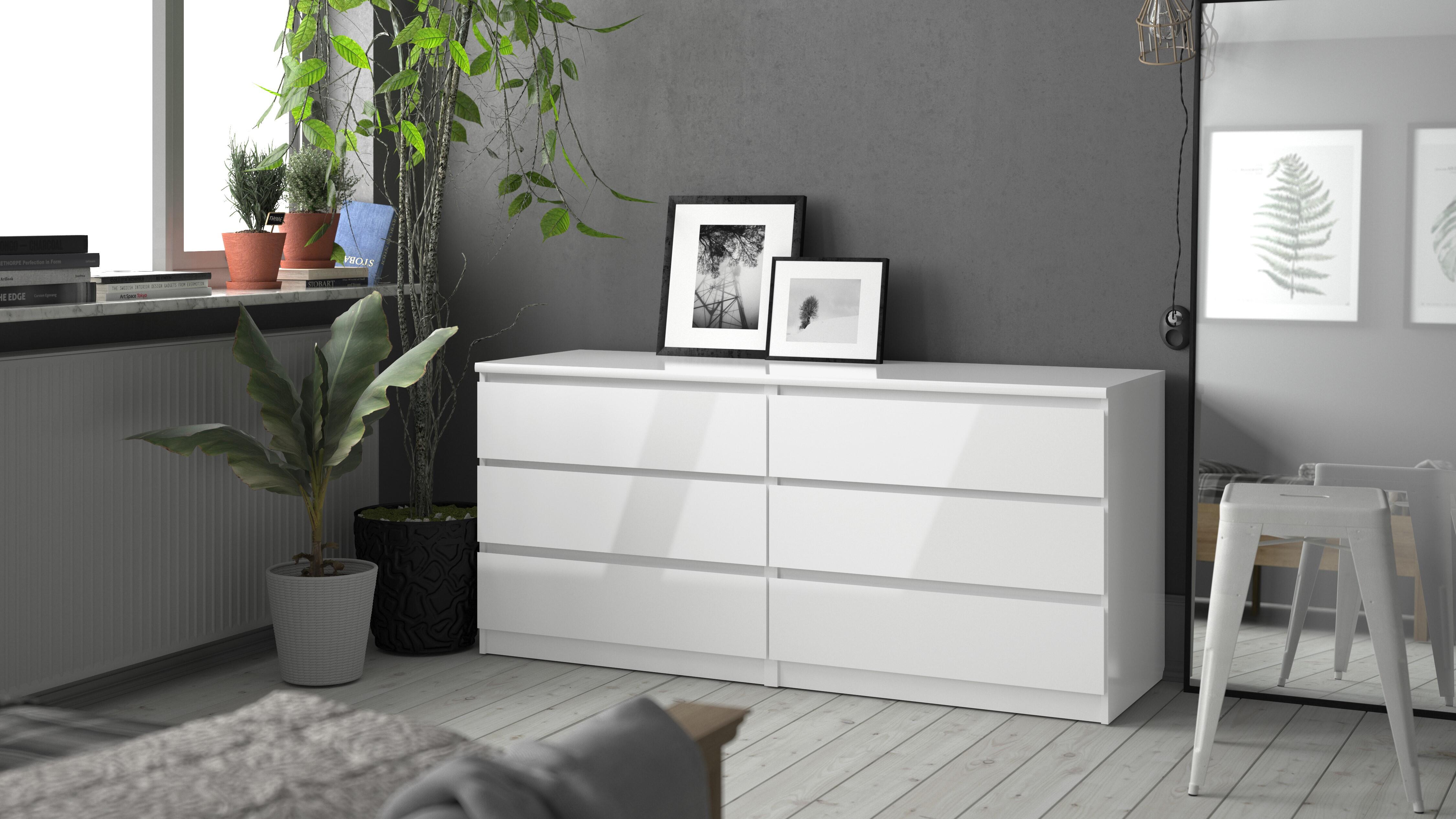 Scottsdale  6 Drawer Double Dresser, White, large