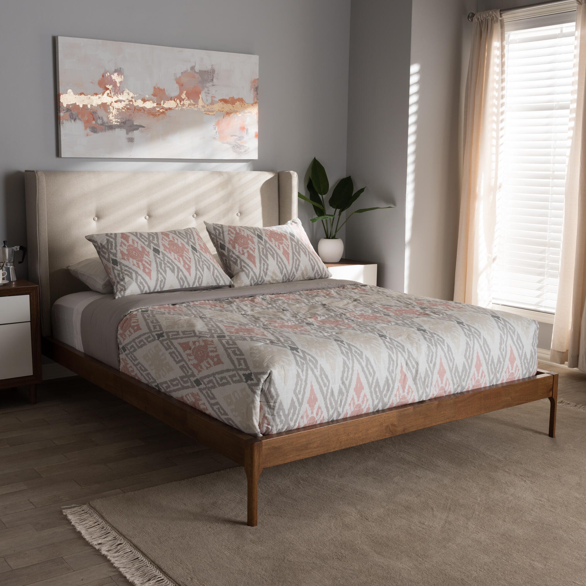 Brooklyn King Midcentury Modern Platform Bed, , large