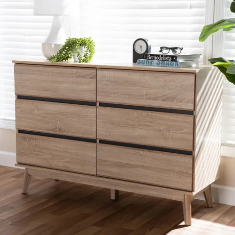 Miren Midcentury Modern 6 Drawer Dresser | Ashley Miren Midcentury Modern 6 Drawer Dresser | Ashley