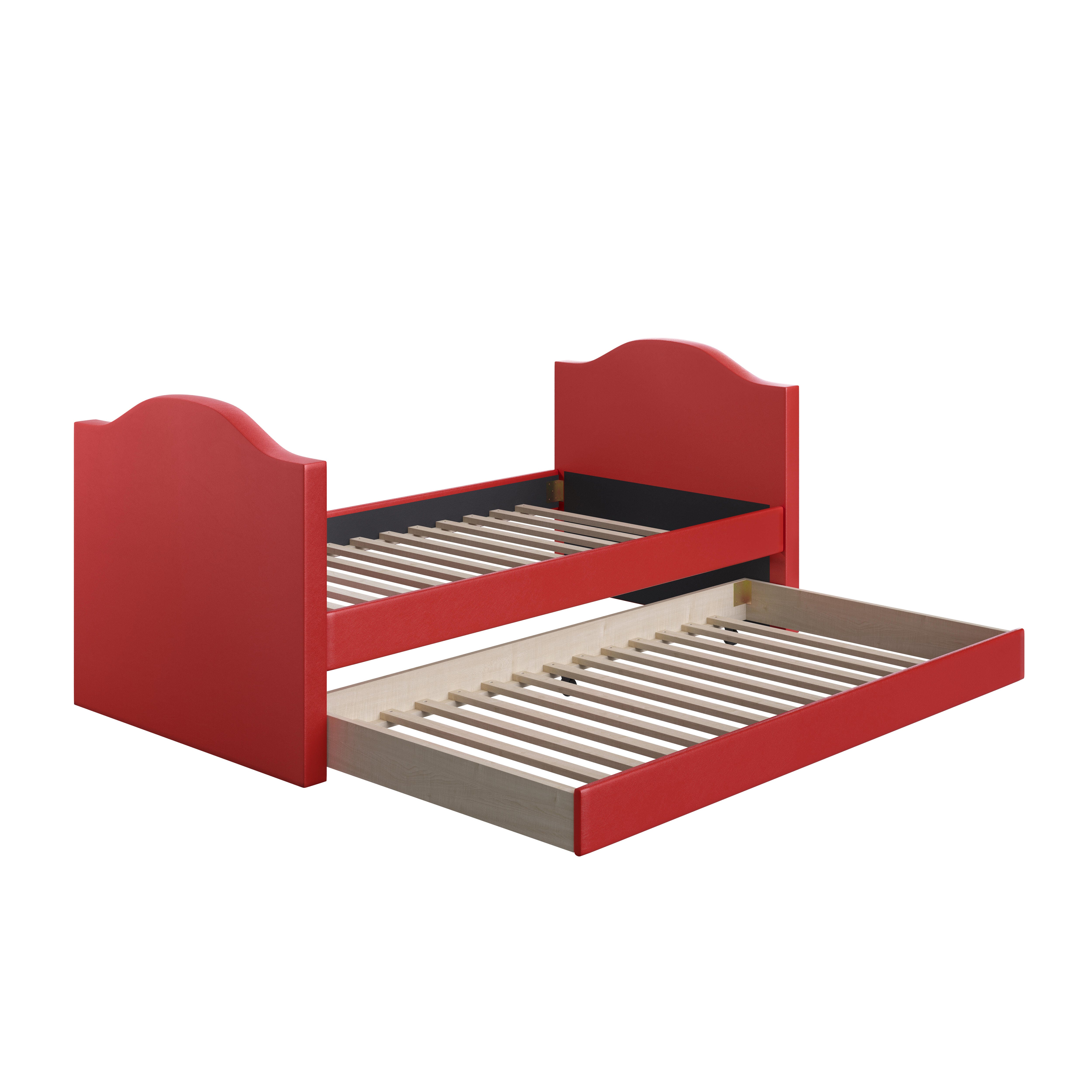 Boyd Sleep Paizlee Upholstered Faux Leather Daybed with Trundle, Red, large