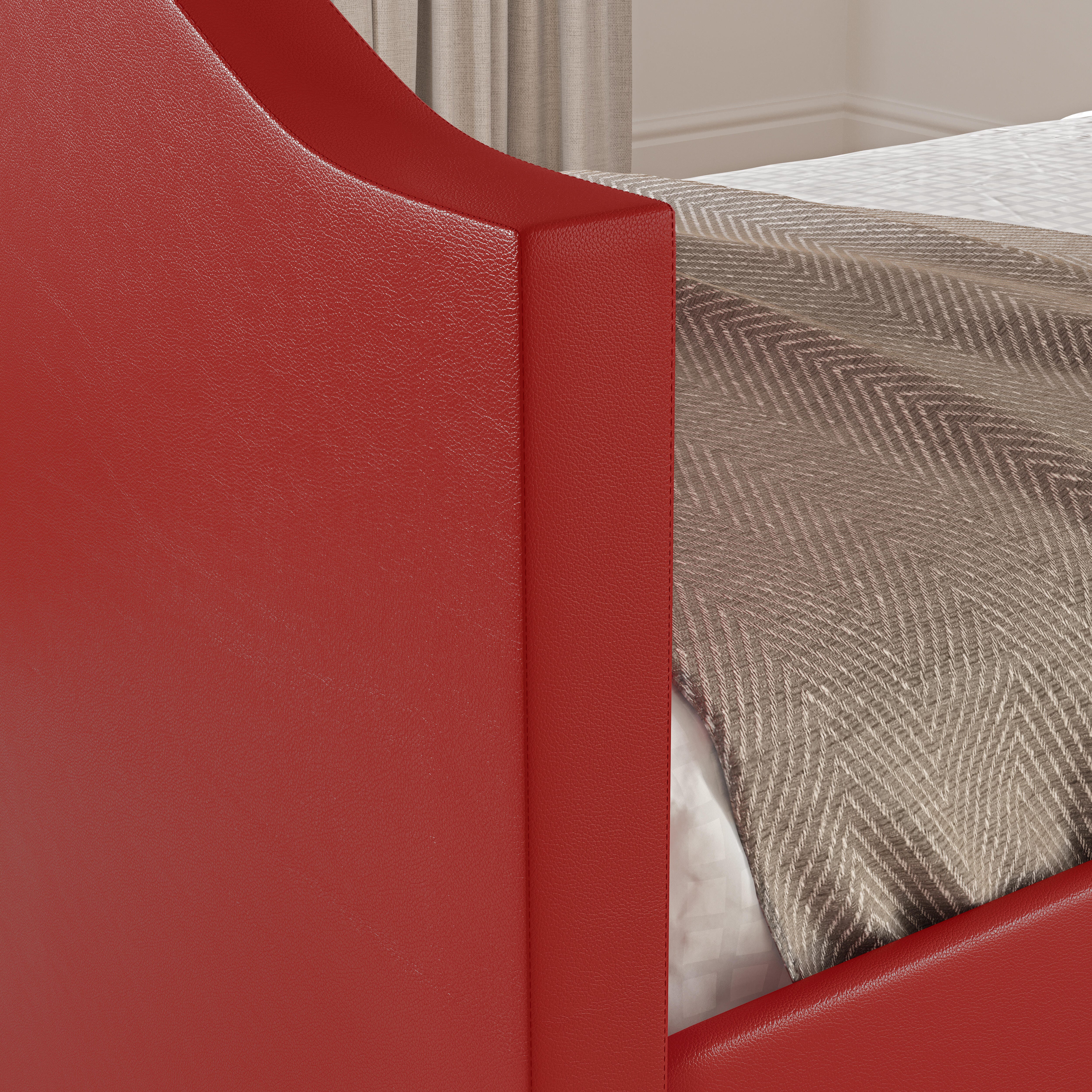 Boyd Sleep Paizlee Upholstered Faux Leather Daybed with Trundle, Red, large