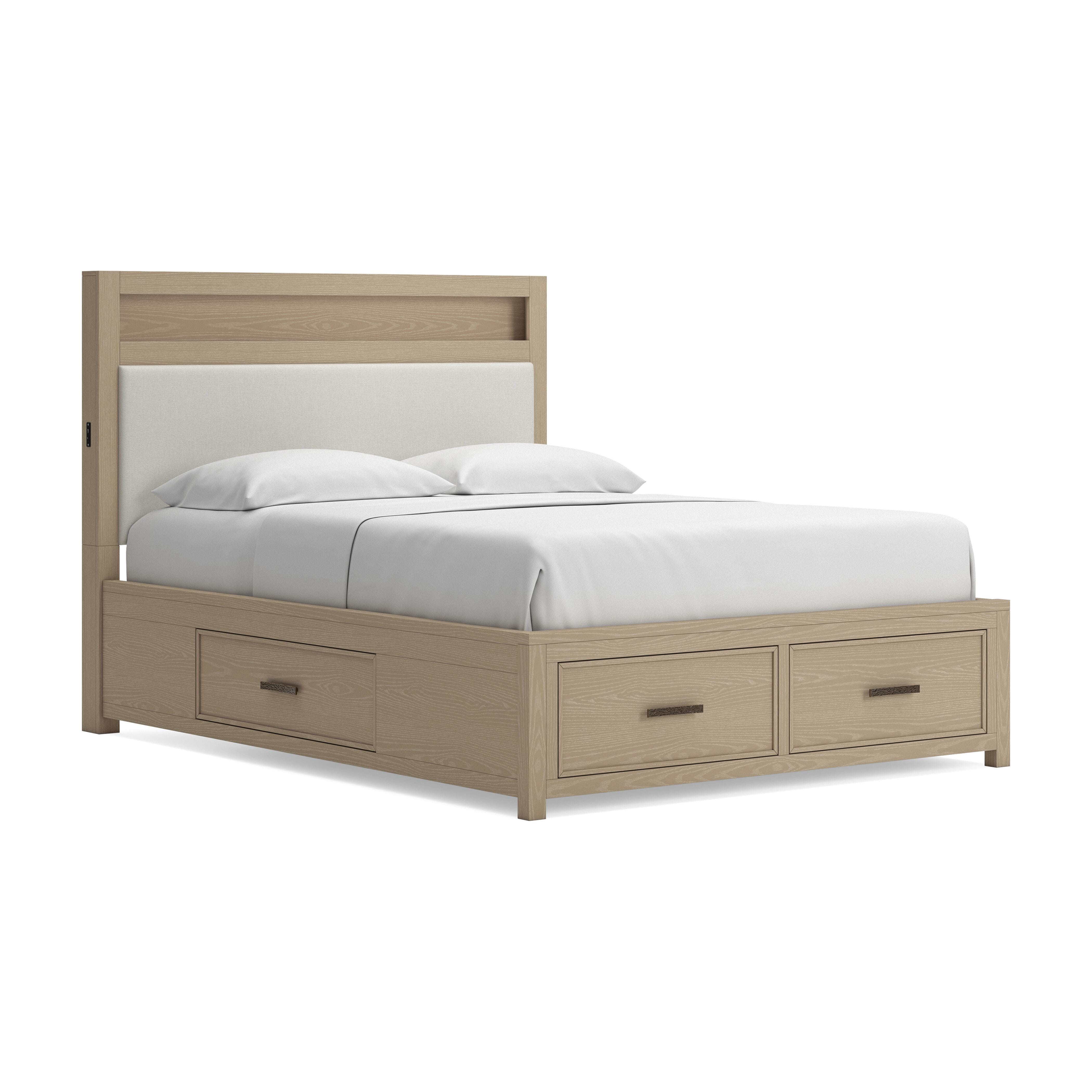 Calmoro Queen Bookcase Bed, Gray, large