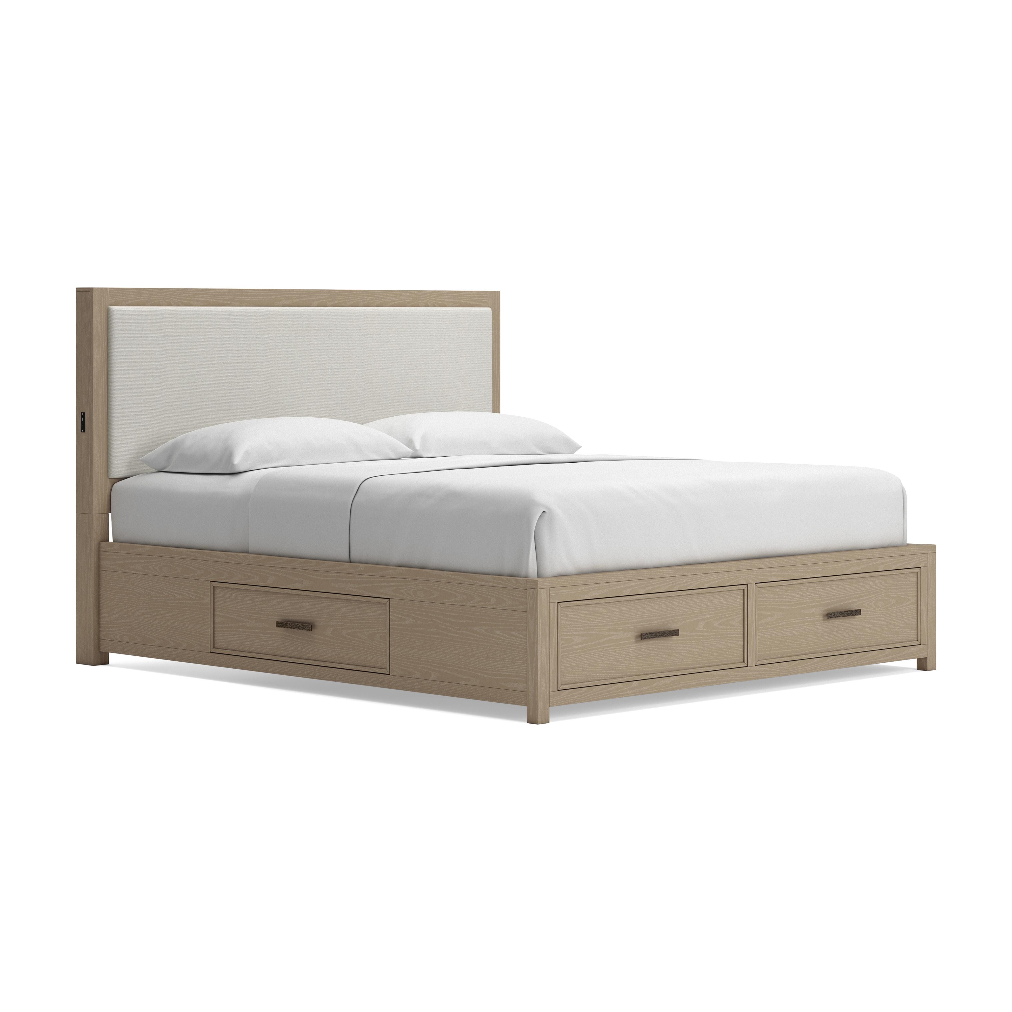 Calmoro California King Bookcase Bed, Gray, large