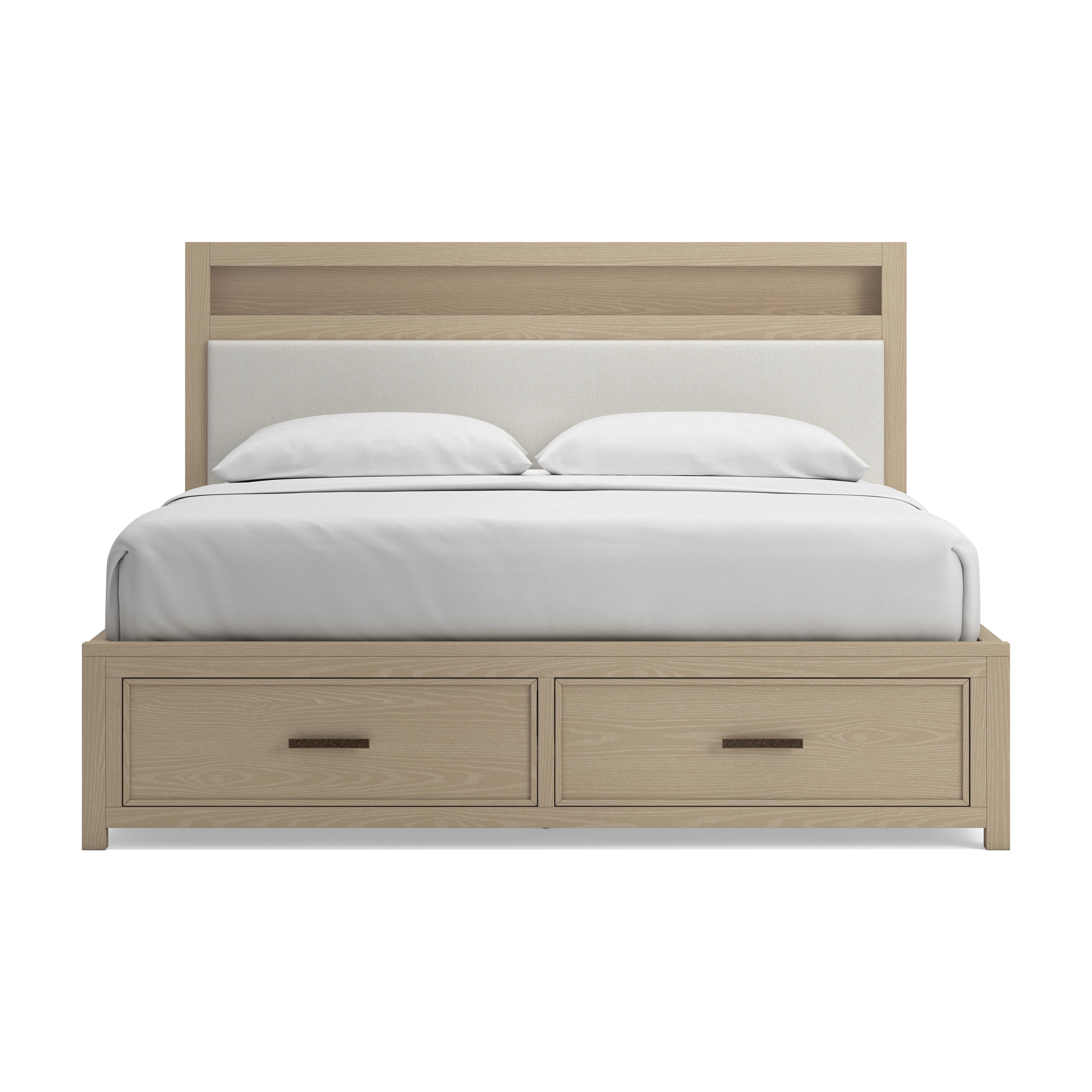 Calmoro King Bookcase Bed, Gray, large