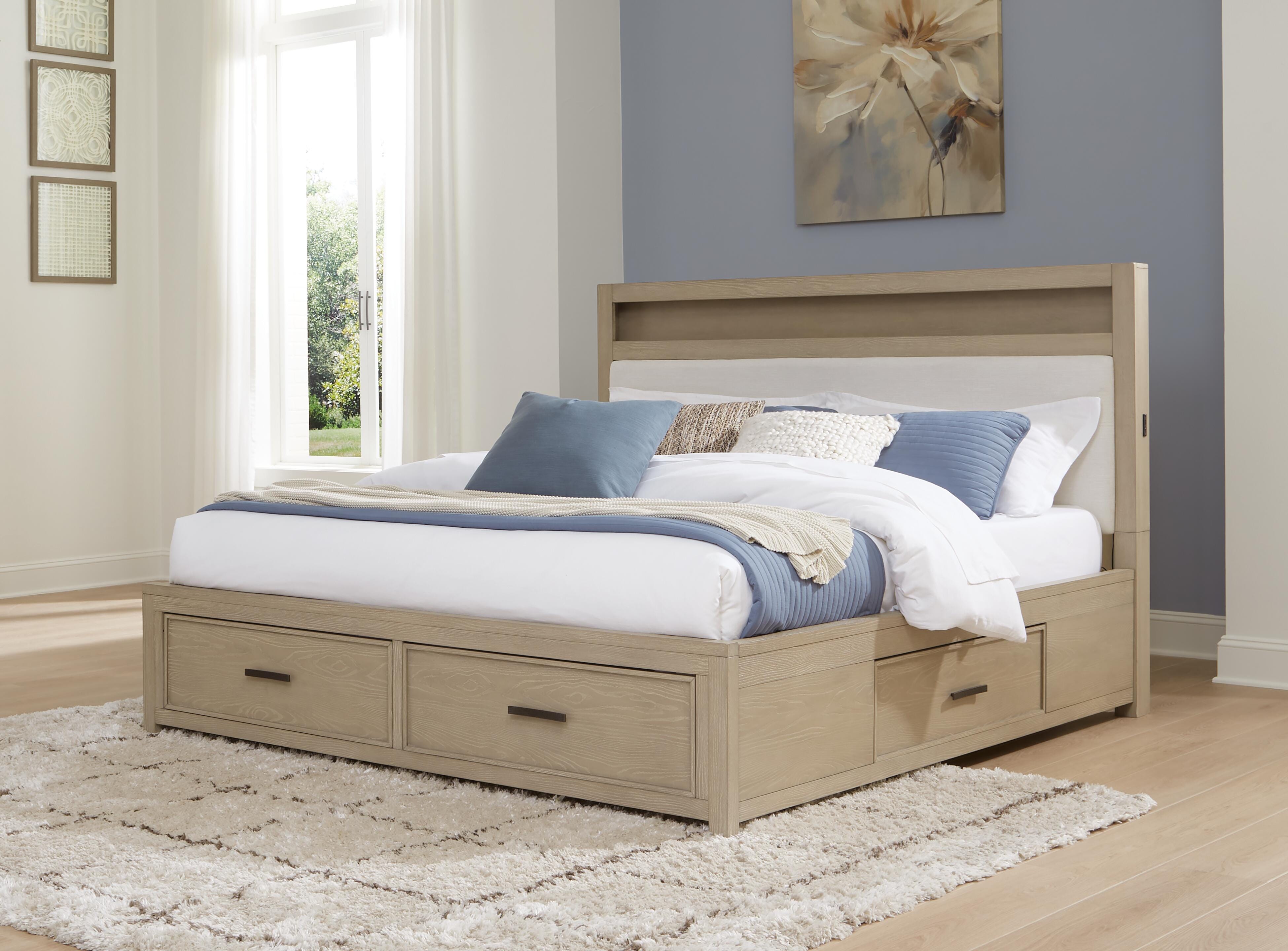 Calmoro Queen Bookcase Bed with Dresser and Nightstand, Gray, large