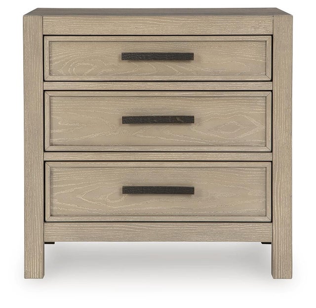 Calmoro 26" 3 Drawer Nightstand, Gray