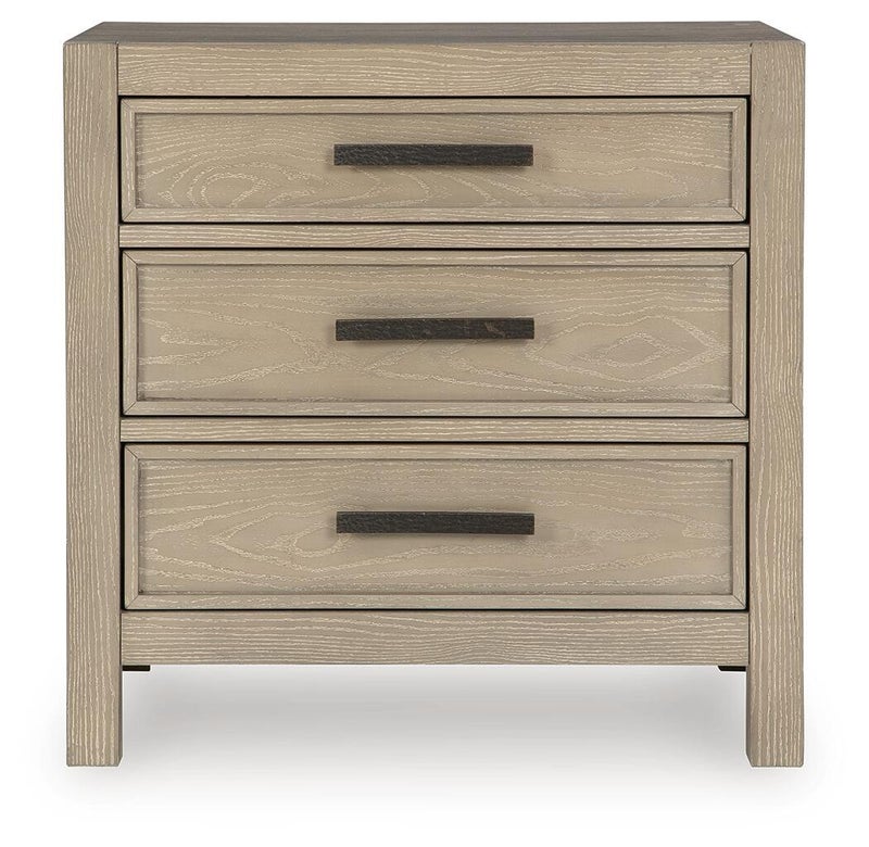 Calmoro 26" 3 Drawer Nightstand, Gray