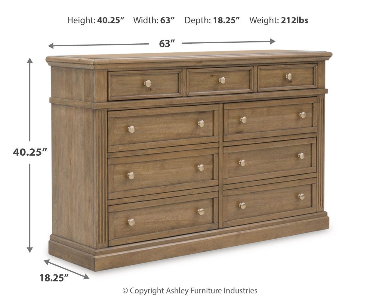 Mylarken Queen Panel Bed with Dresser and Nightstand, Brown, large