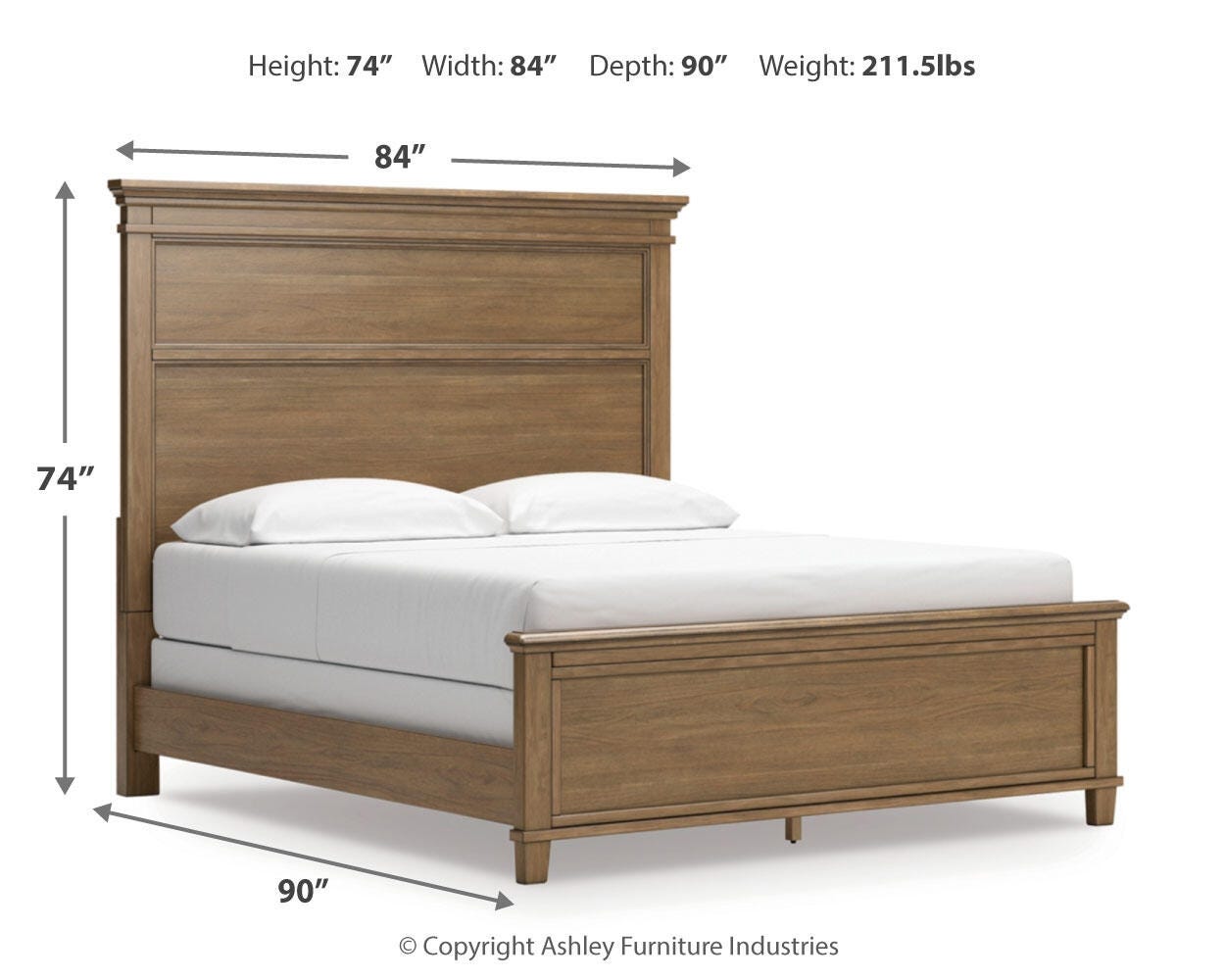 Mylarken California King Panel Bed, Brown, large