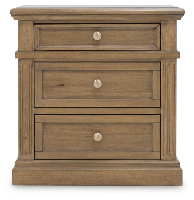 Mylarken 28" 3 Drawer Nightstand, Brown