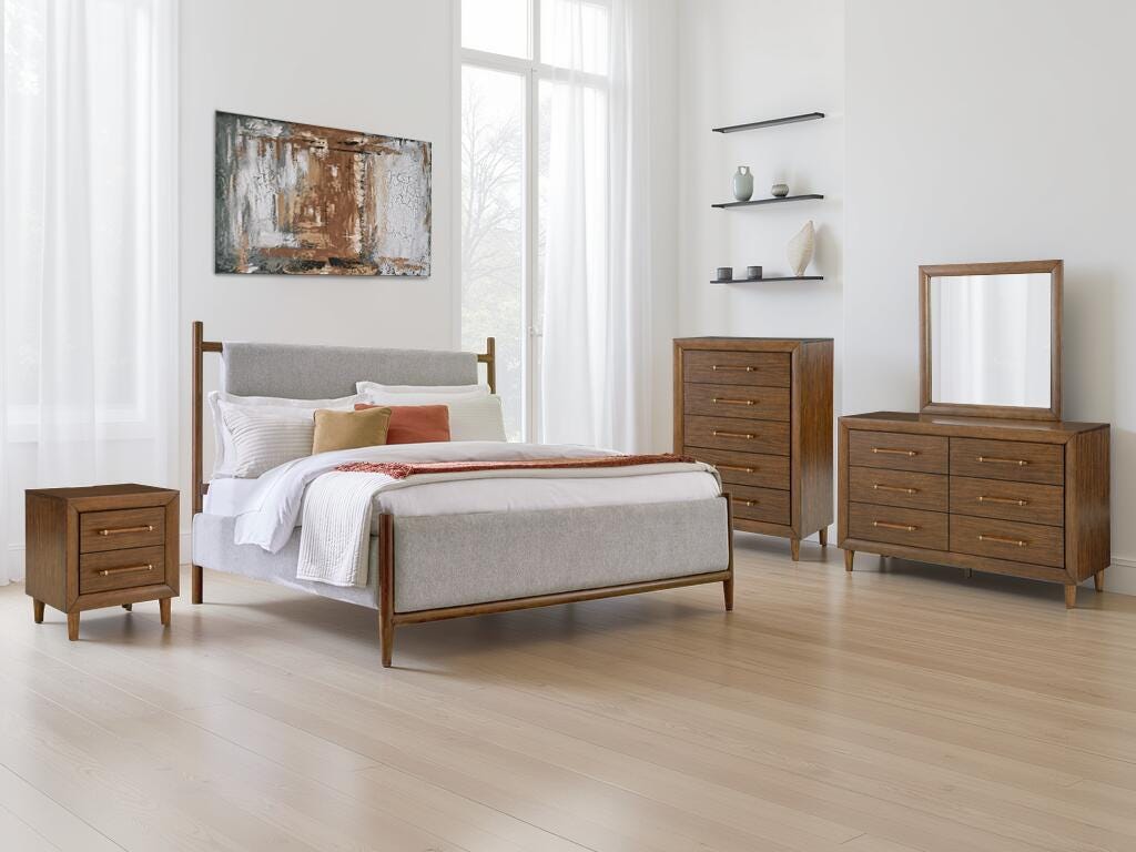 Cama tapizada Lyncott Queen con paneles - image 2