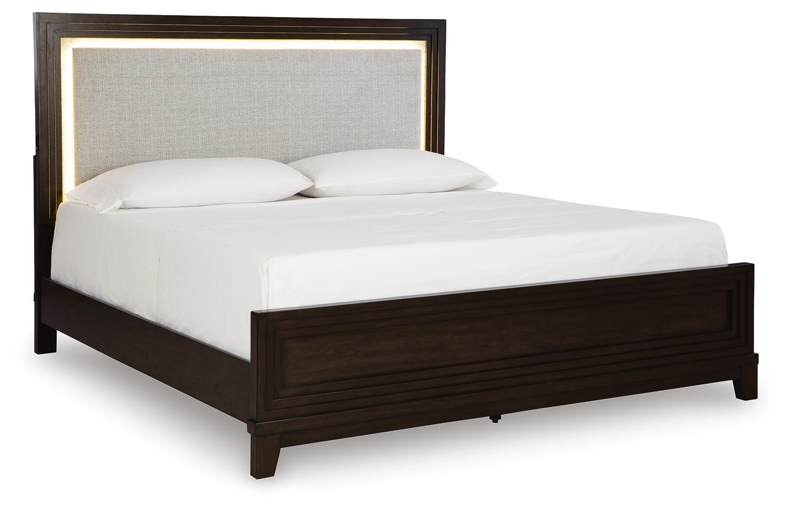 Neymorton Queen Upholstered Panel Bed, Dresser, Mirror and Nightstand - image 4