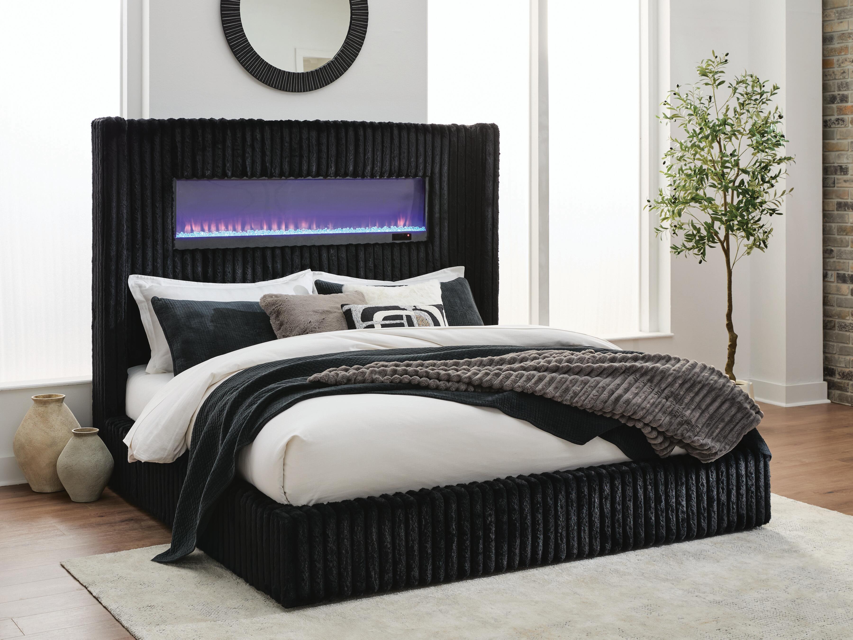 Tayleena Queen Upholstered Bed with Fireplace and Wireless Audio - image 9