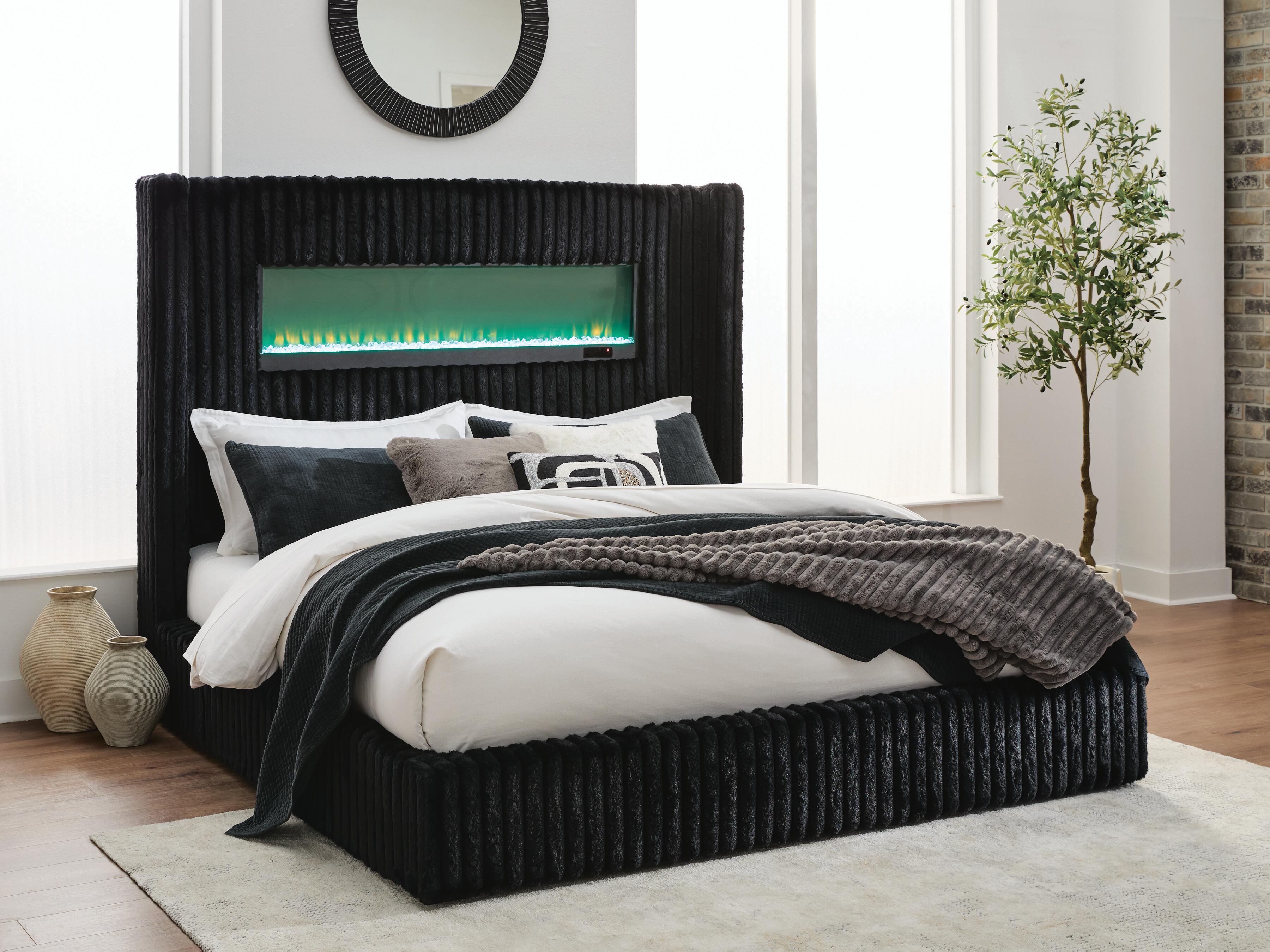 Tayleena Queen Upholstered Bed with Fireplace and Wireless Audio - image 7