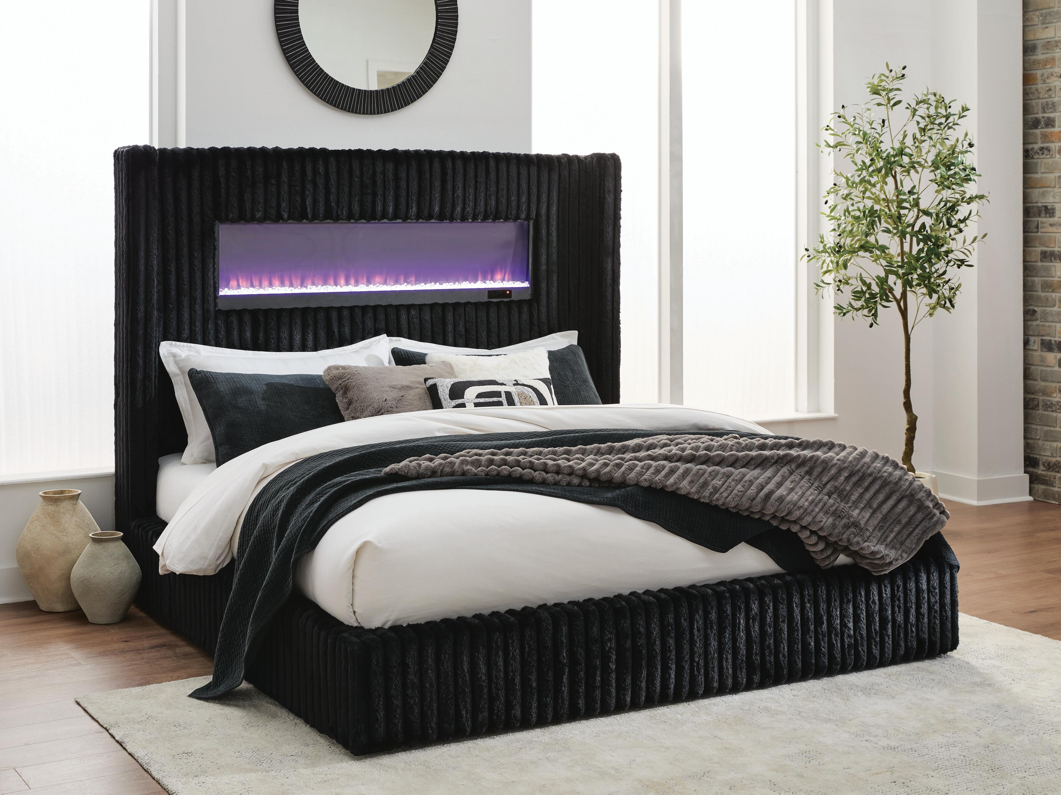 Tayleena Queen Upholstered Bed with Fireplace and Wireless Audio - image 10