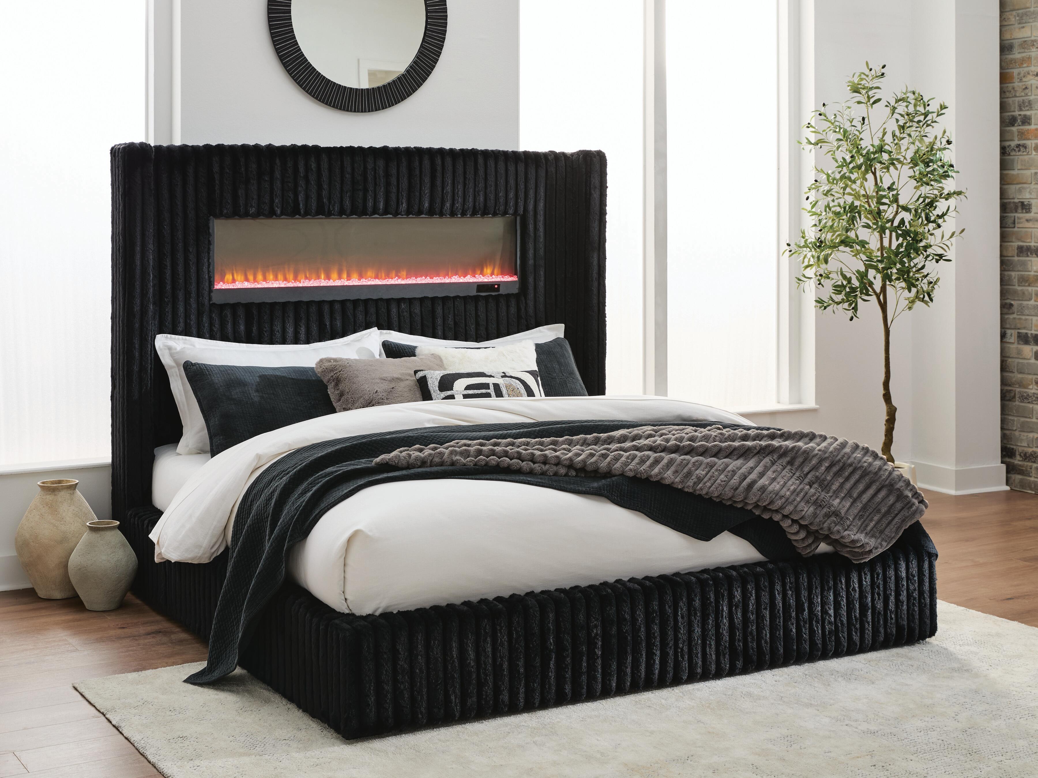 Tayleena Queen Upholstered Bed with Fireplace and Wireless Audio - image 11