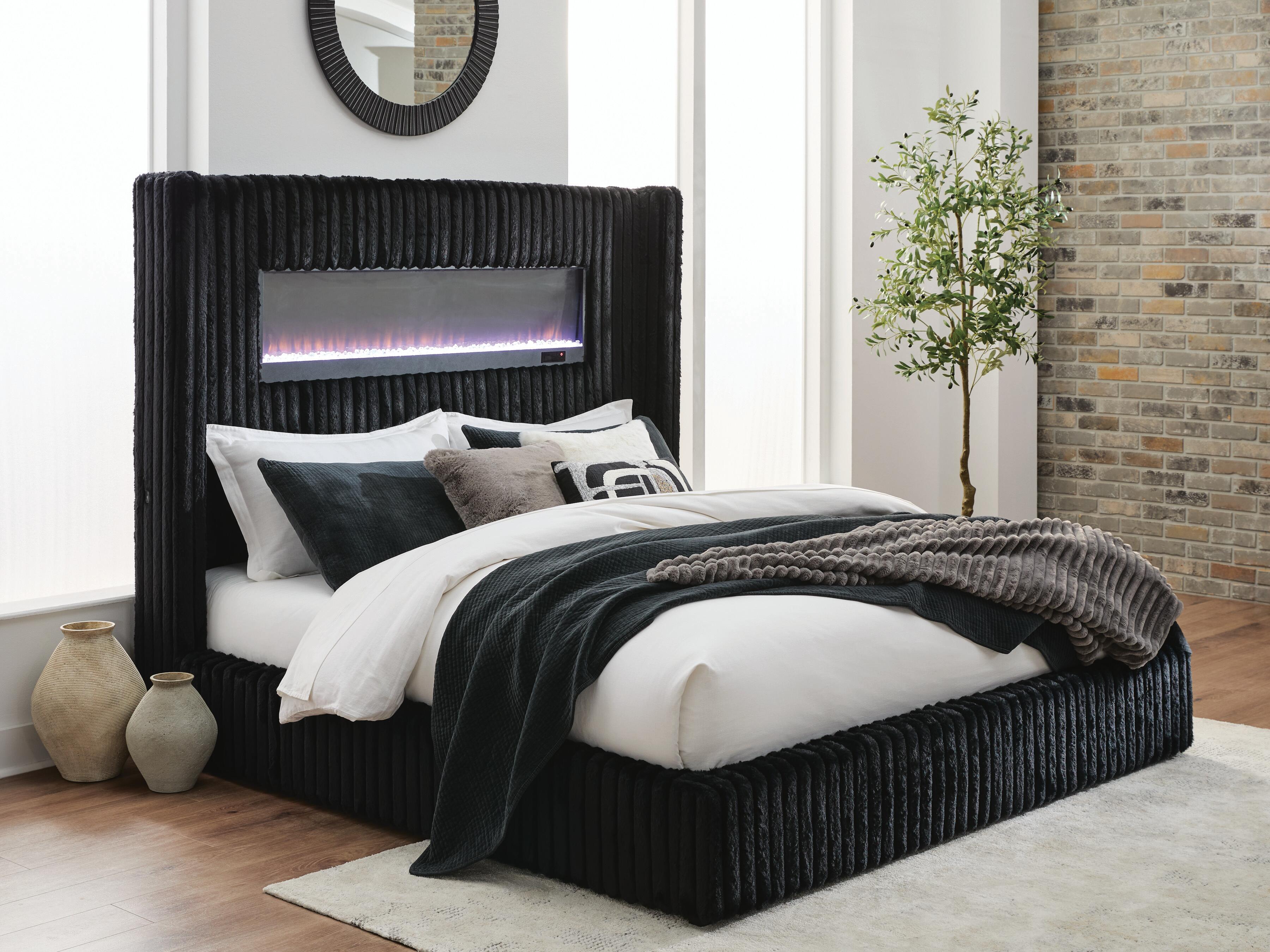 Tayleena Queen Upholstered Bed with Fireplace and Wireless Audio - image 8