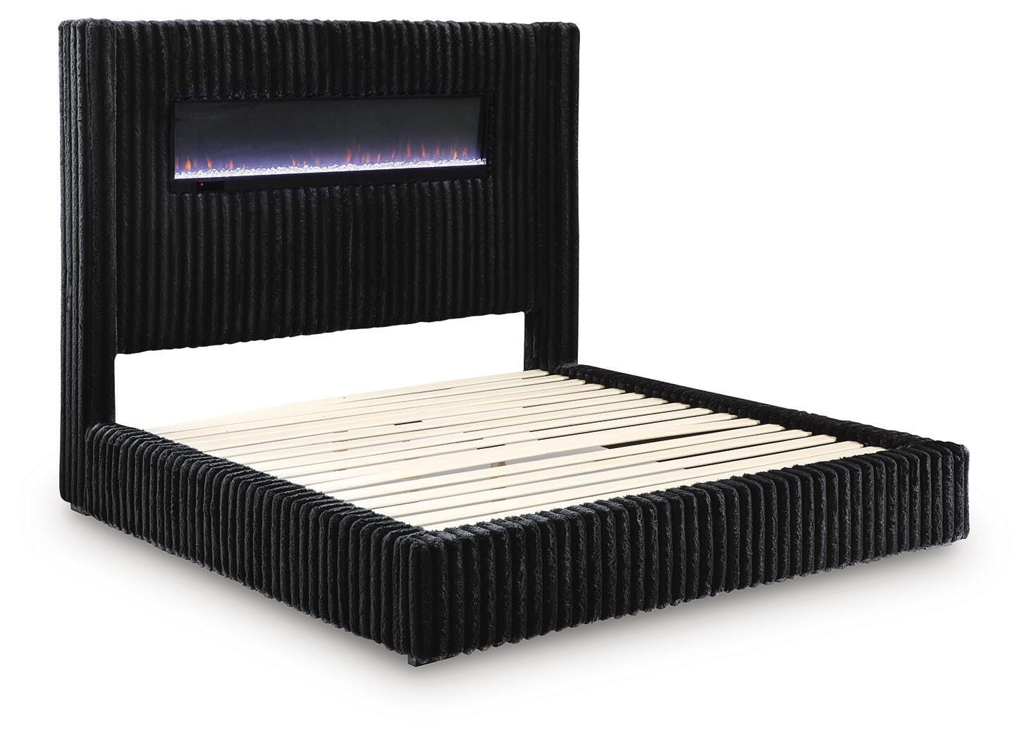 Tayleena Queen Upholstered Bed with Fireplace and Wireless Audio - image 3