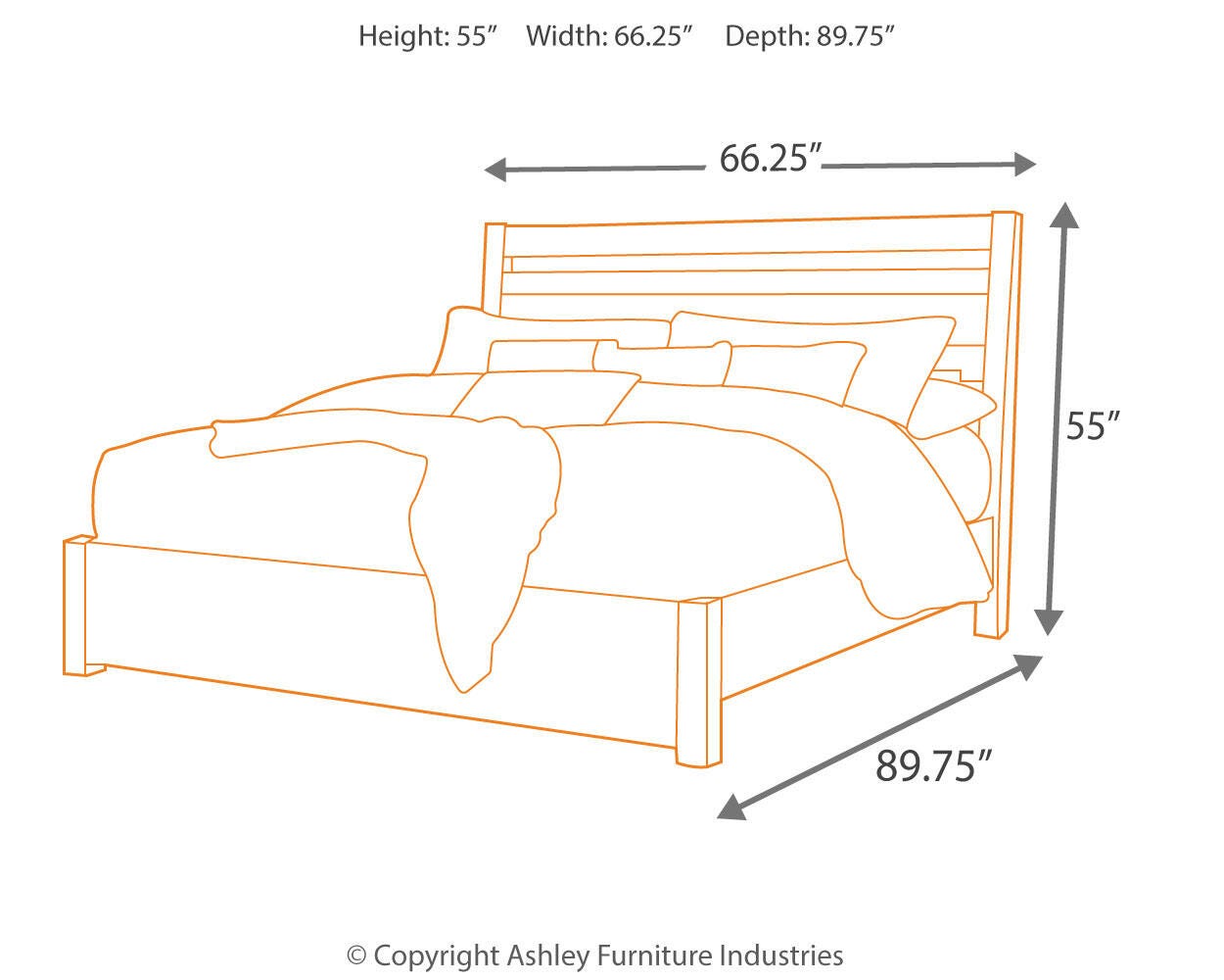 Starmore Queen Panel Bed with Mattress, Brown, large