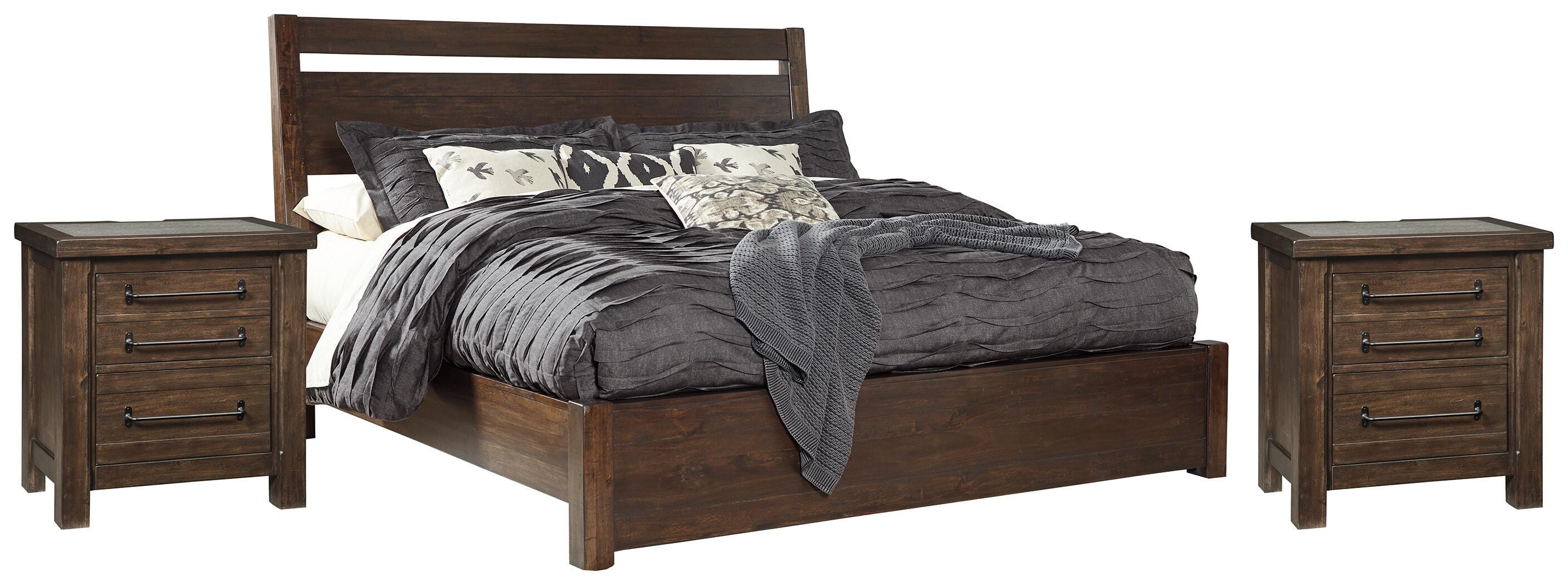 Starmore King Panel Bed with 2 Nightstands