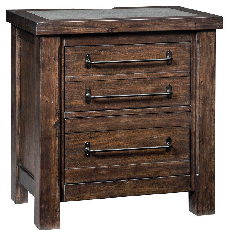 Starmore 25" 2 Drawer Charging Nightstand, Brown