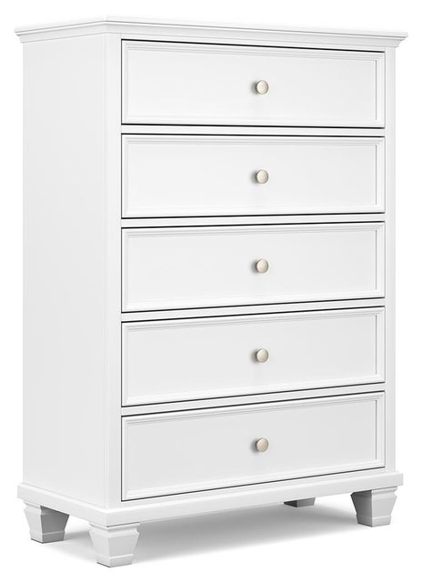 Fortman 5 Drawer Dresser, White