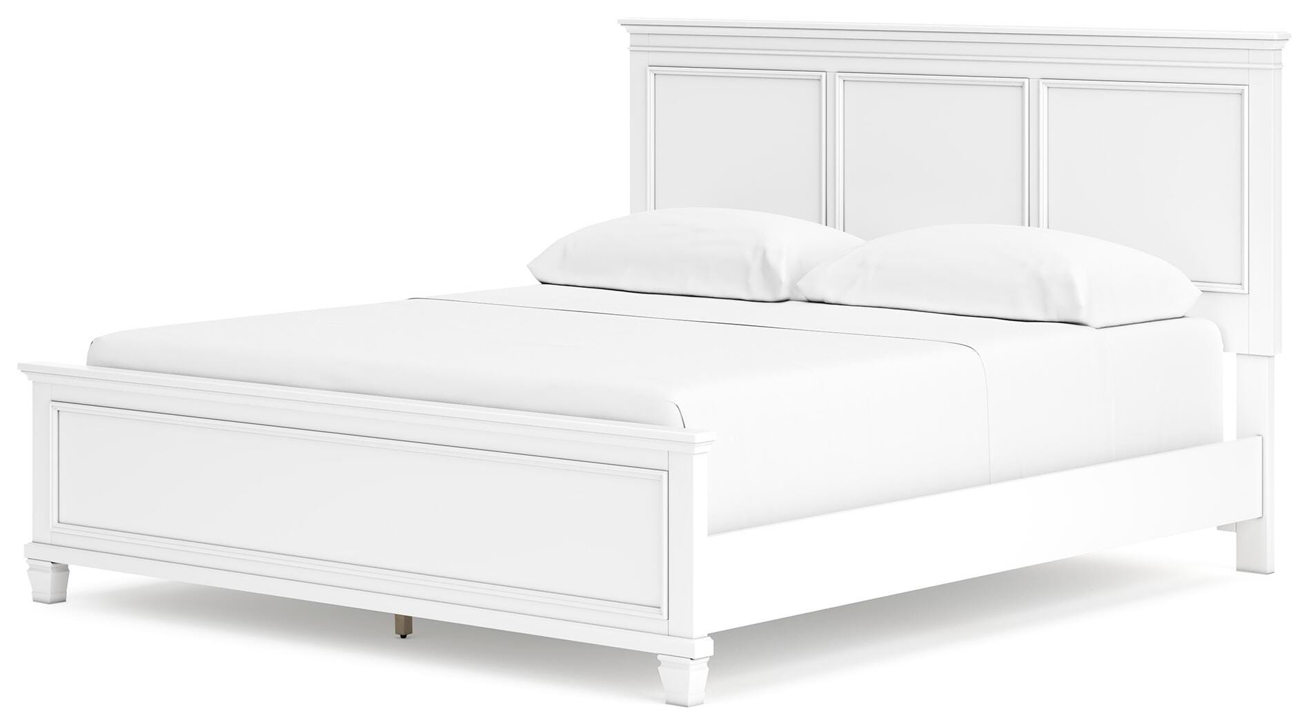 Fortman California King Panel Bed, White, large