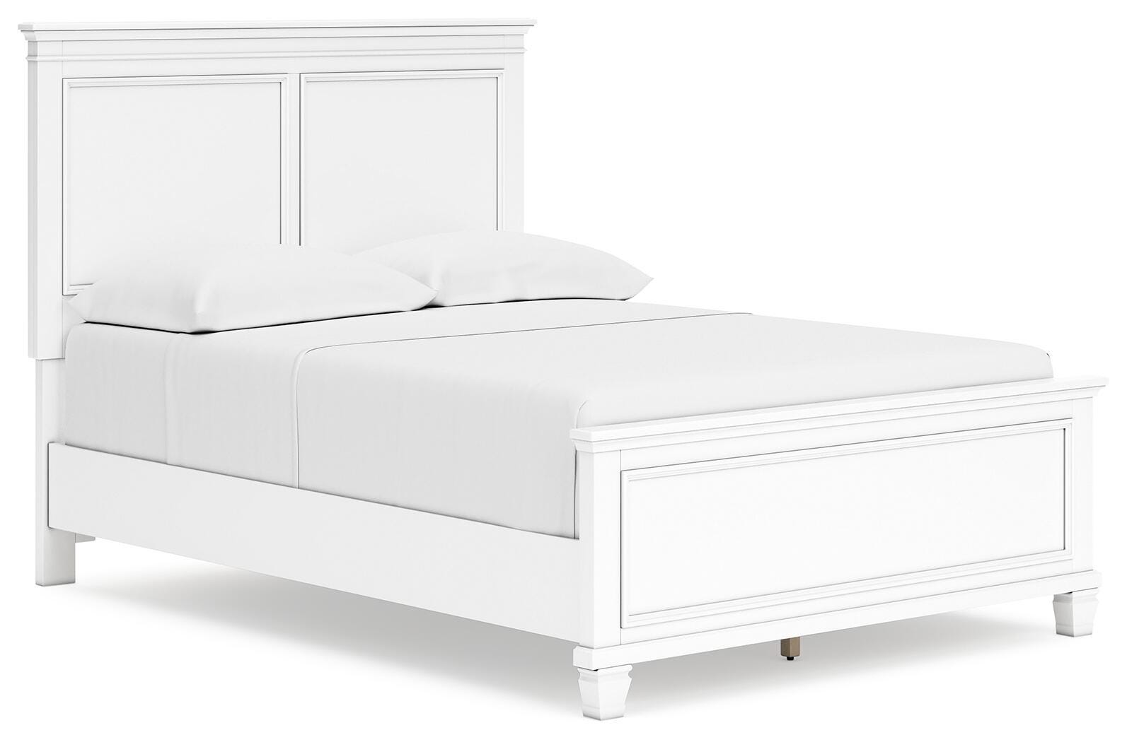 Fortman Full Panel Bed, White, large