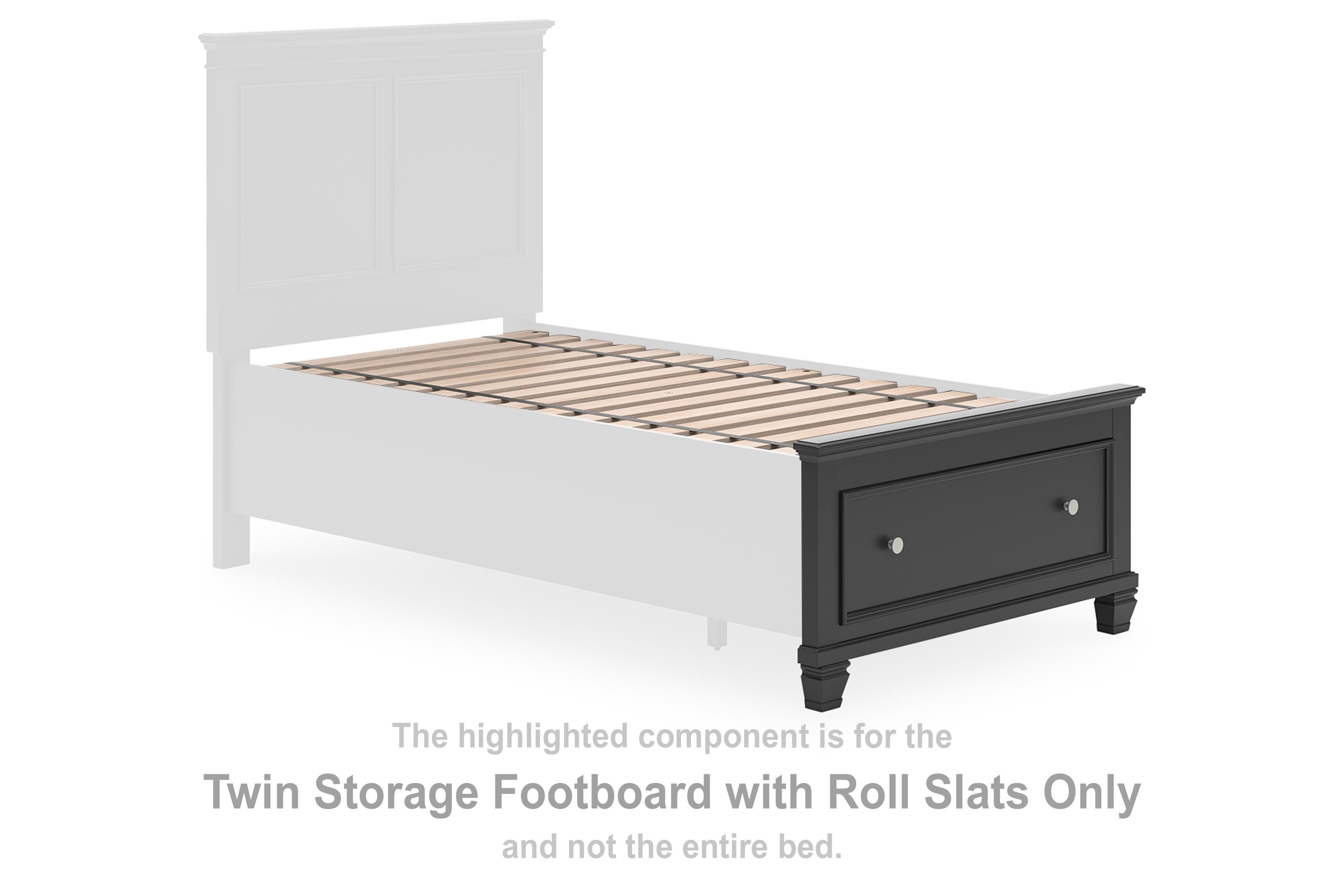 Lanolee Twin Storage Footboard with Roll Slats