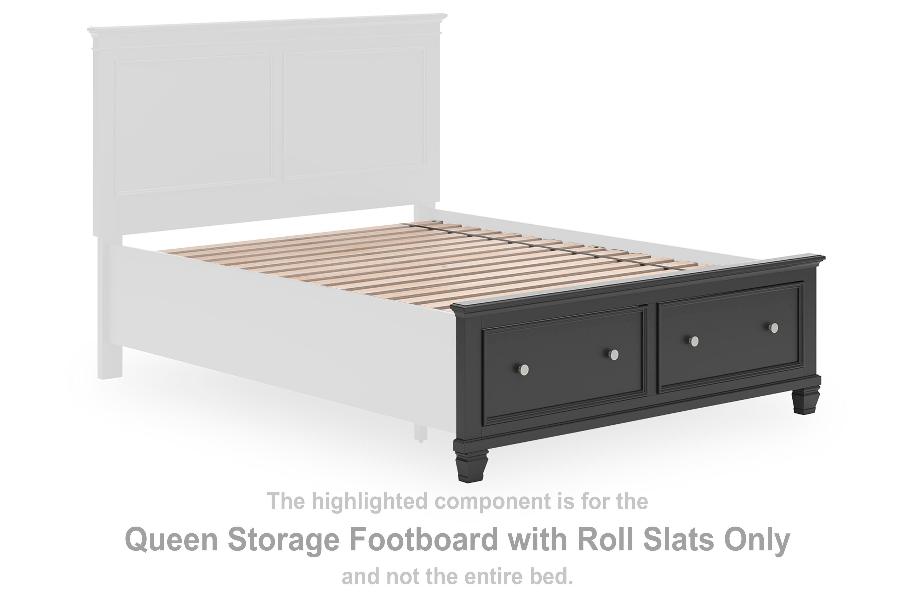 Lanolee Queen Storage Footboard with Roll Slats