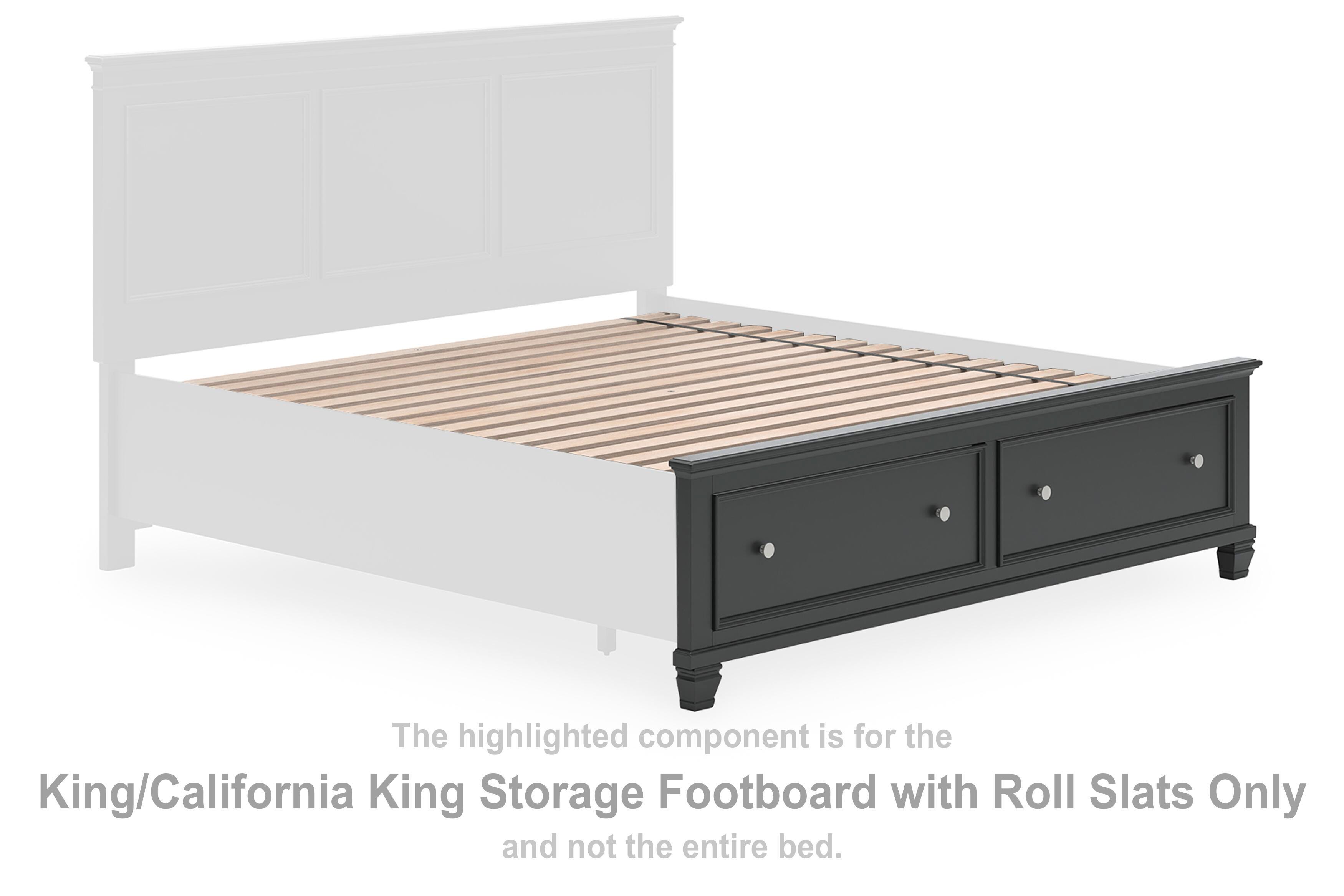 Lanolee King/California King Storage Footboard with Roll Slats