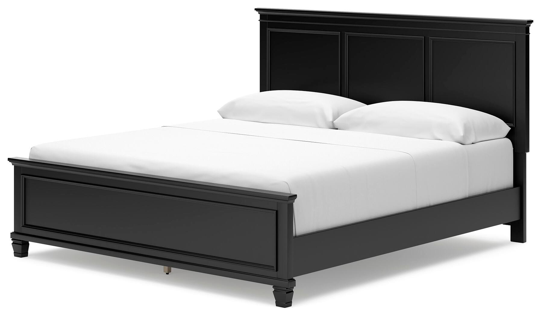 Lanolee California King Panel Bed, Black, large