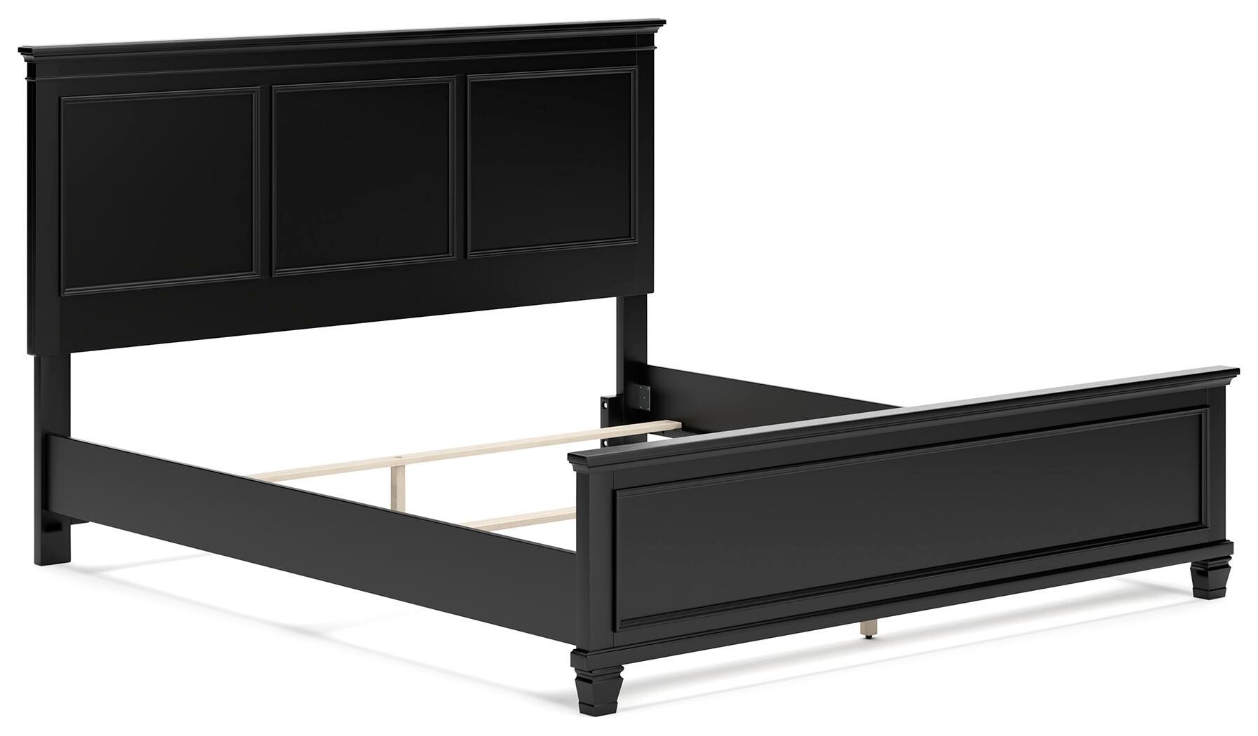 Lanolee California King Panel Bed, Black, large
