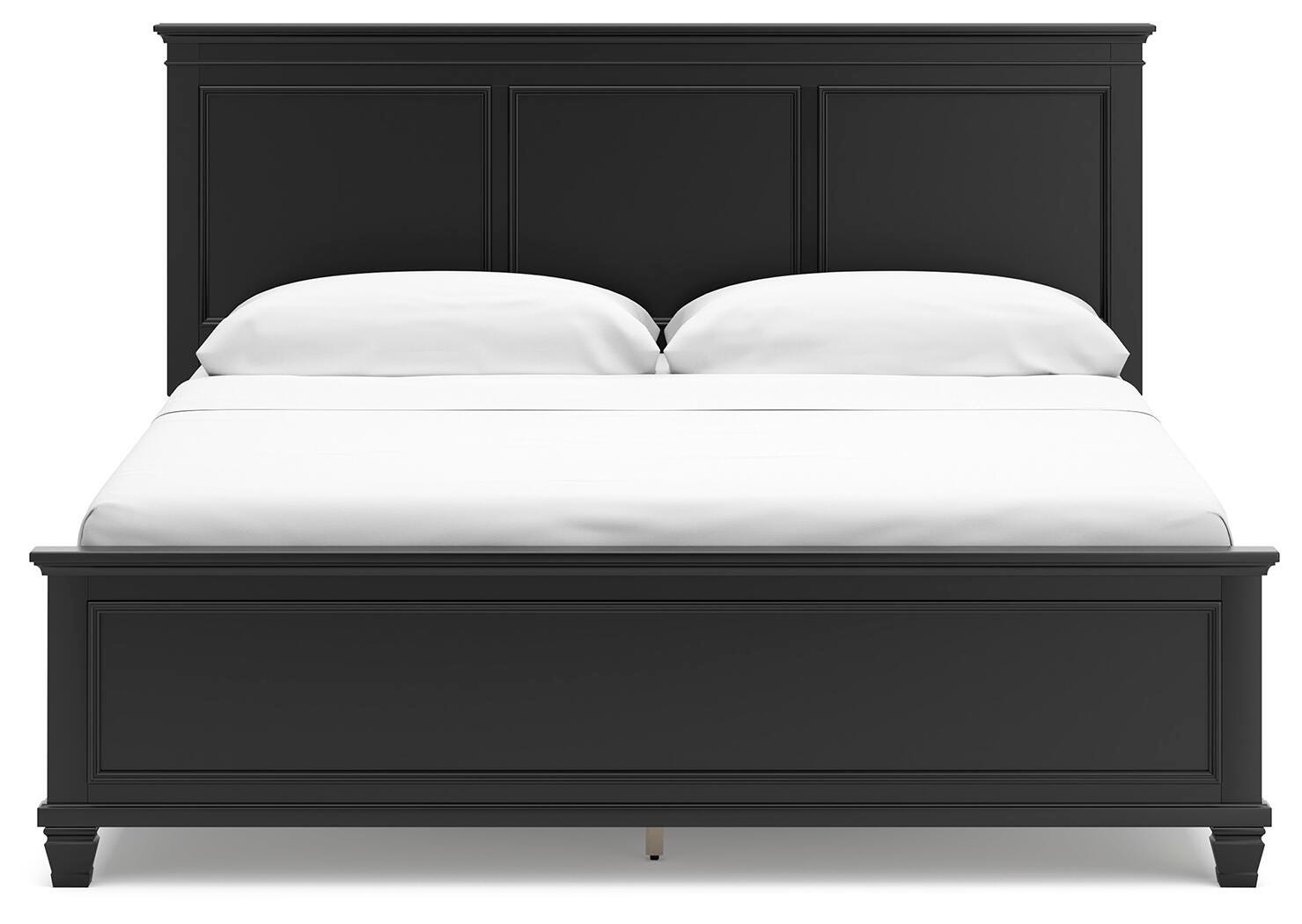 Lanolee California King Panel Bed, Black, large