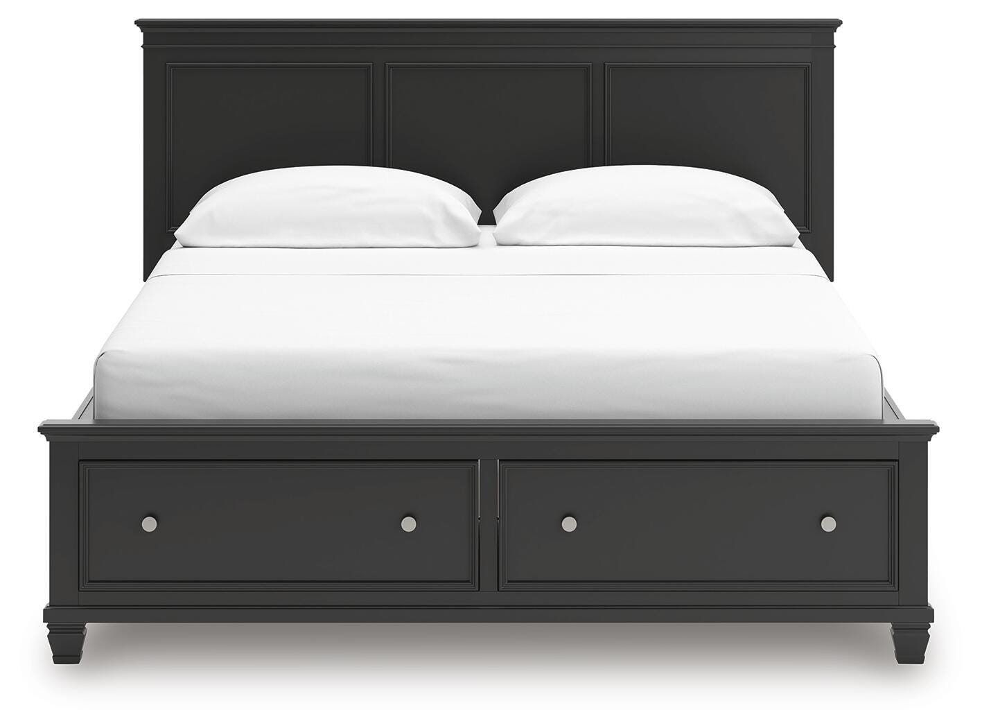 Lanolee California King Panel Storage Bed, Black, large