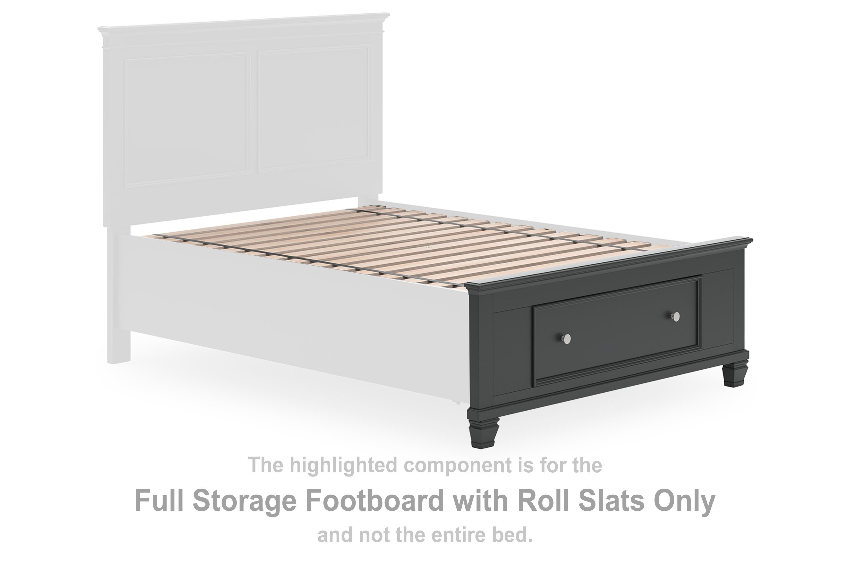 Lanolee Full Storage Footboard with Roll Slats