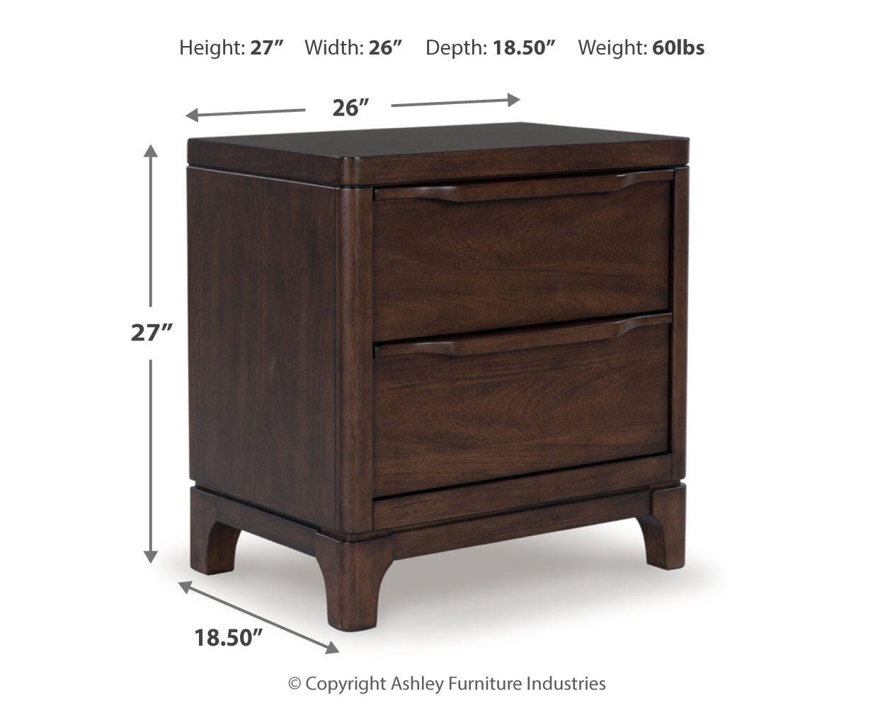 Korestone Queen Upholstered Panel Bed with Mirrored Dresser and Nightstand, Dark Brown, large