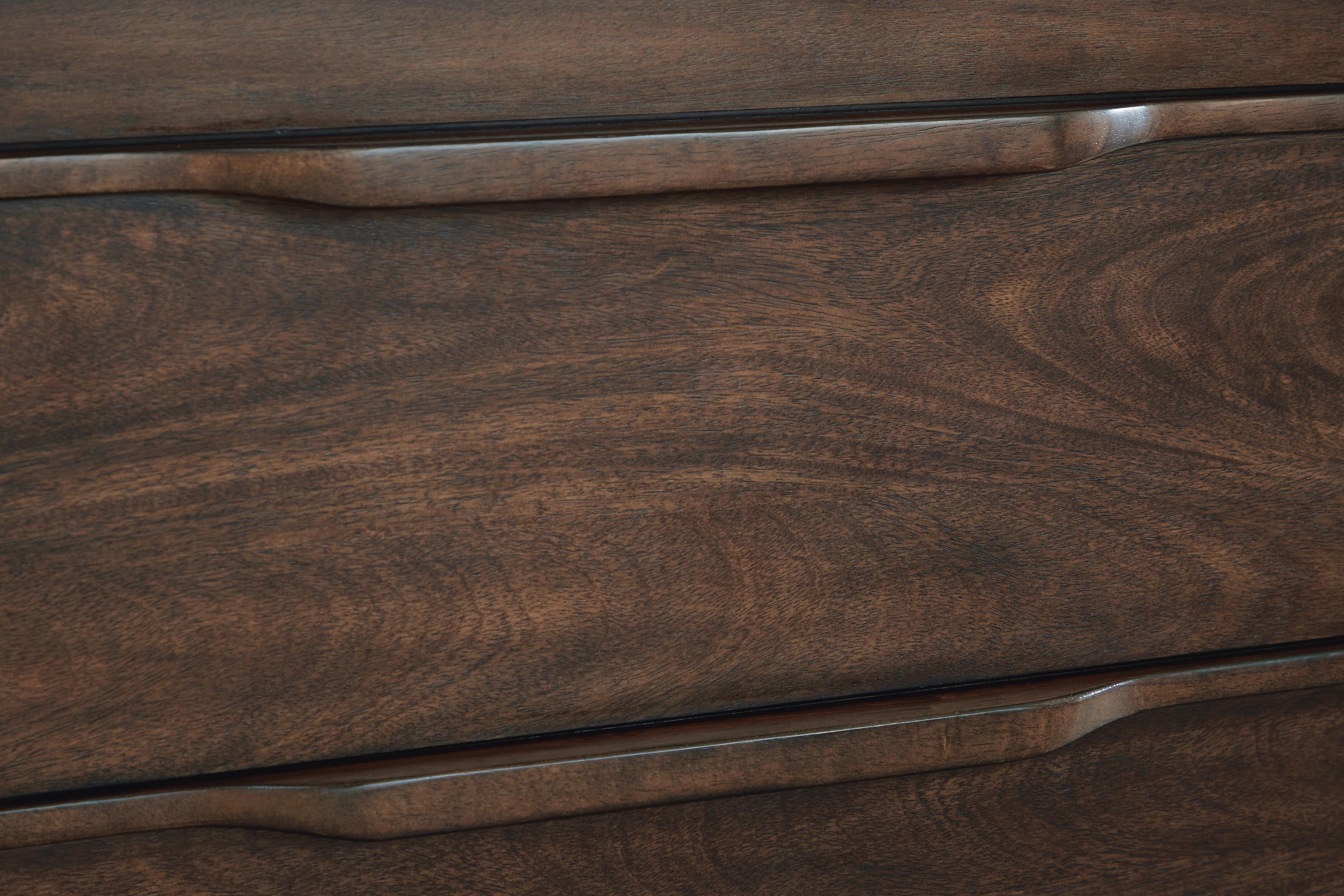 Ashley Korestone 6 Drawer Dresser and Mirror, Dark Brown