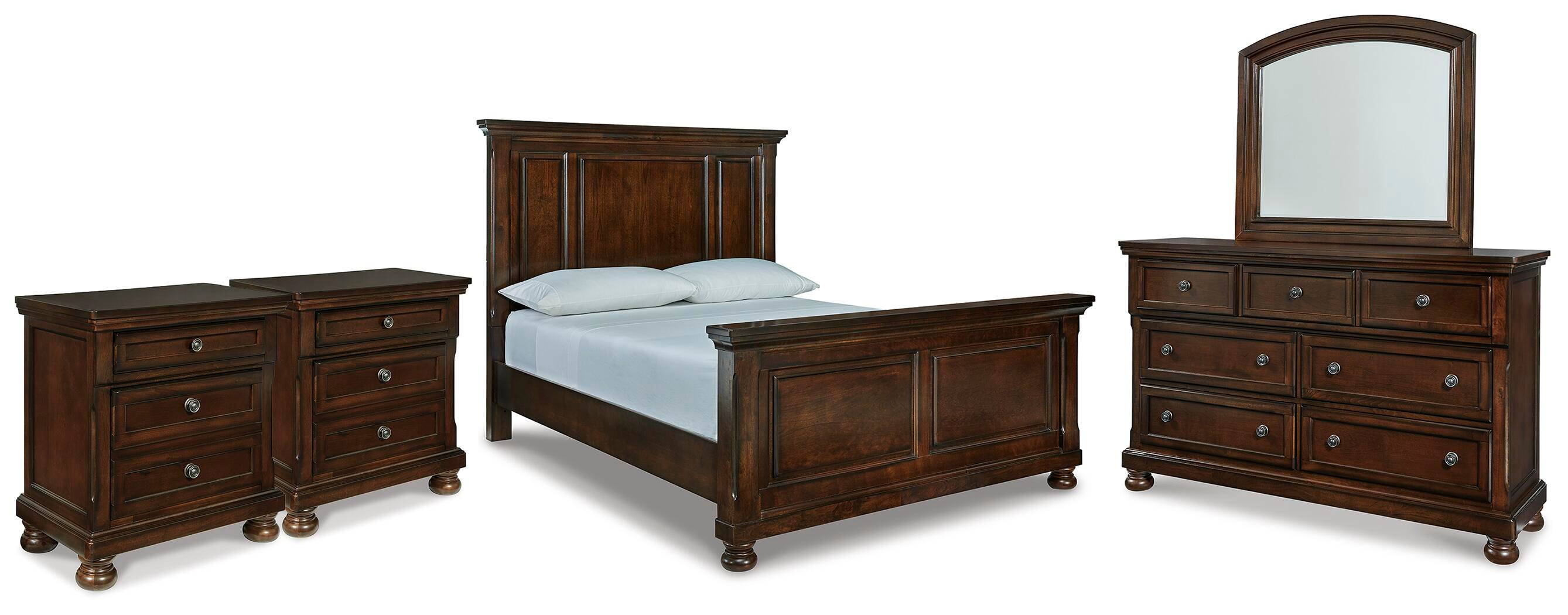 Porter Queen Panel Bed, Dresser, Mirror and 2 Nightstands - image 1