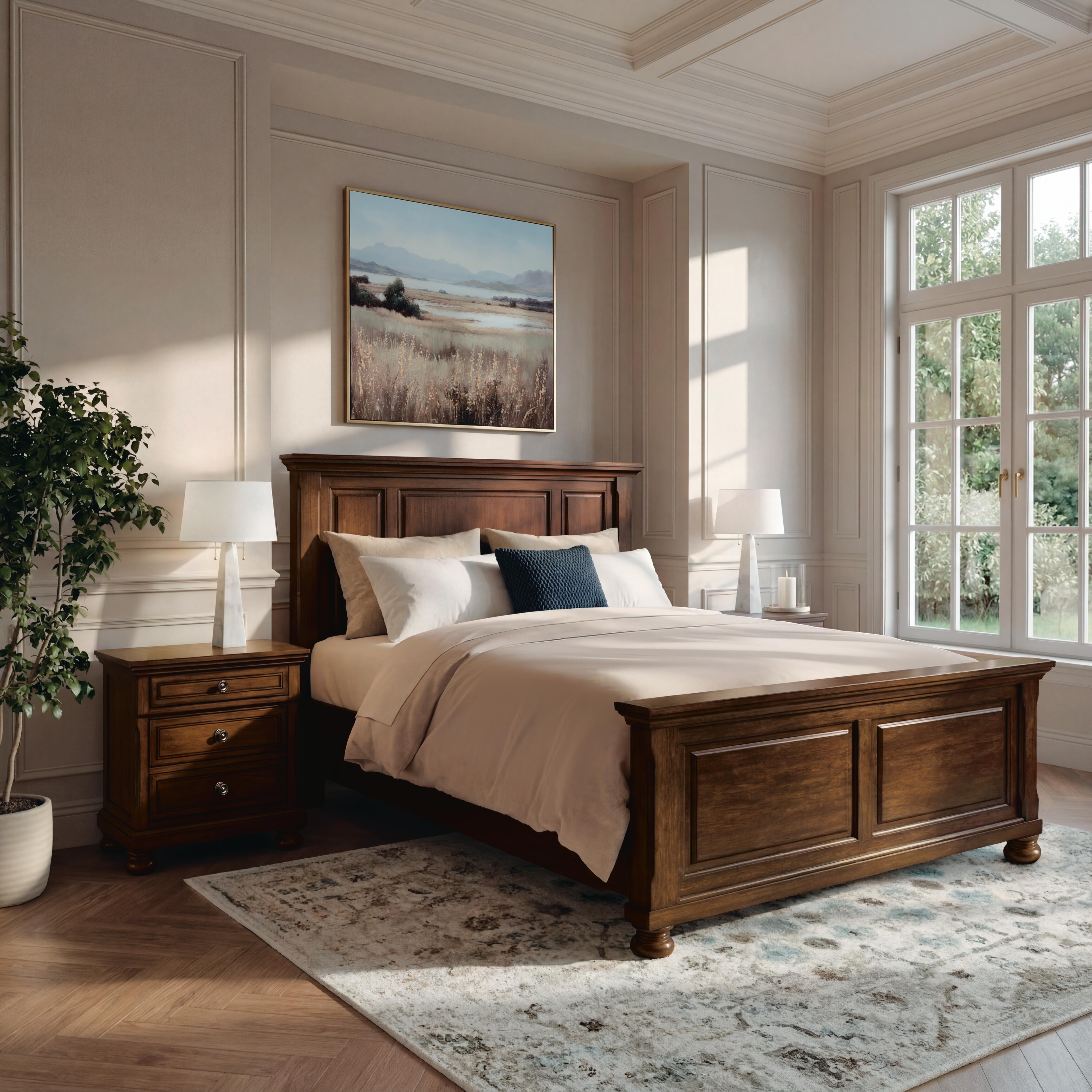 Porter California King Panel Bed, Rustic Brown, large