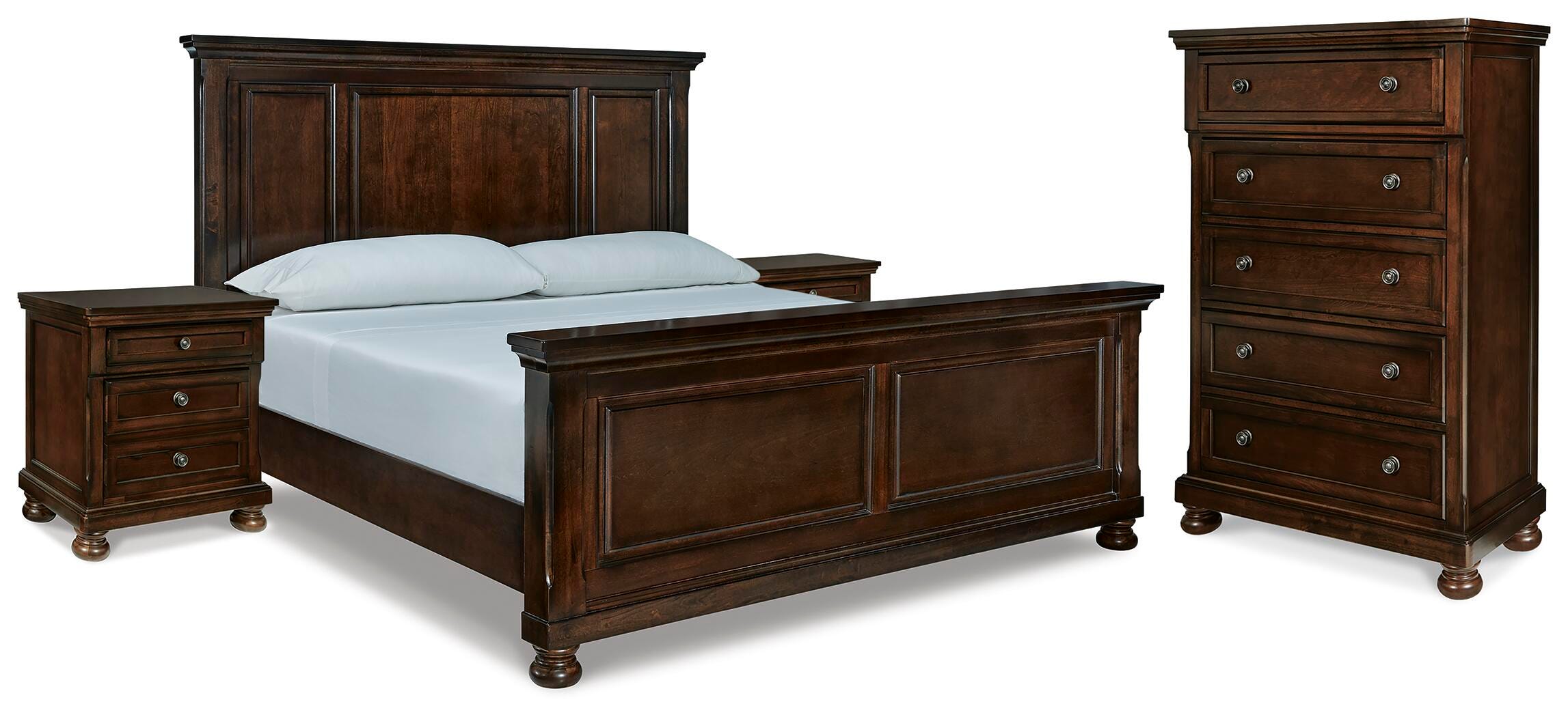 Cama King Size, Cómoda y 2 Mesitas de Noche Porter - image 1