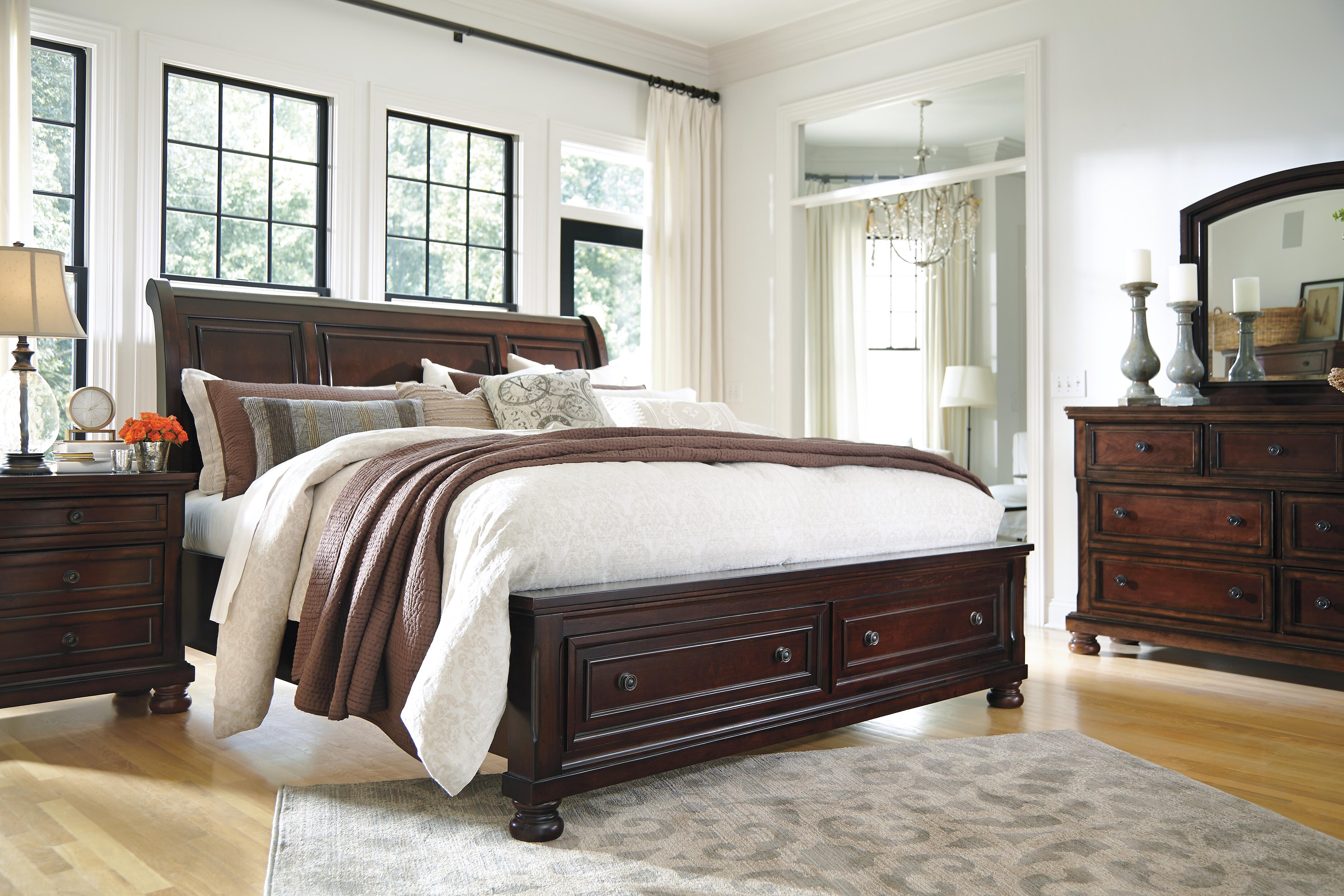Porter Queen Sleigh Bed with 2 Storage Drawers | Ashley